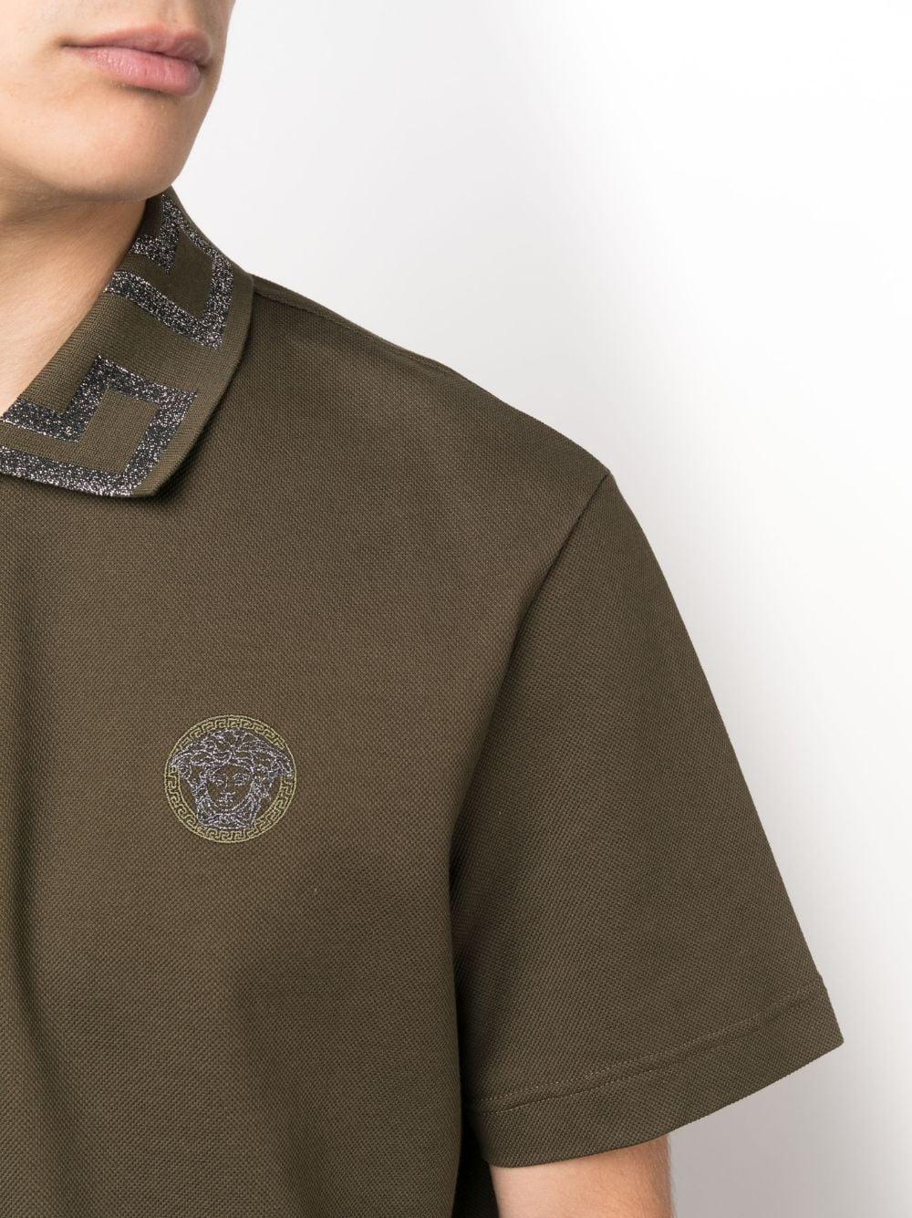 Versace Greca Polo Shirt in Green for Men | Lyst