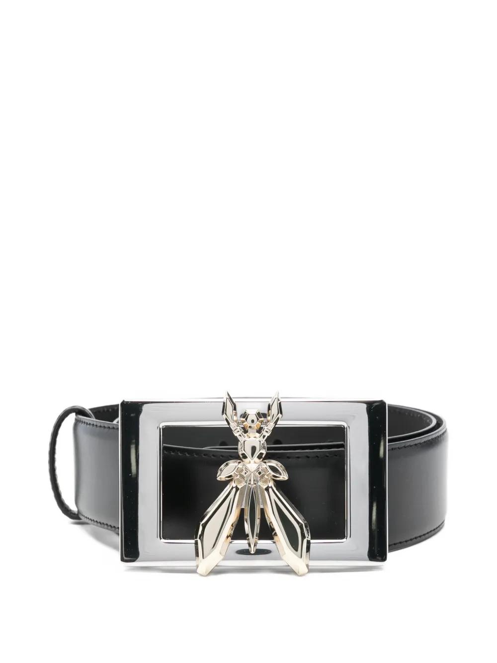 Patrizia Pepe Fly-Buckle Leather Belt in Black | Lyst display picture 1