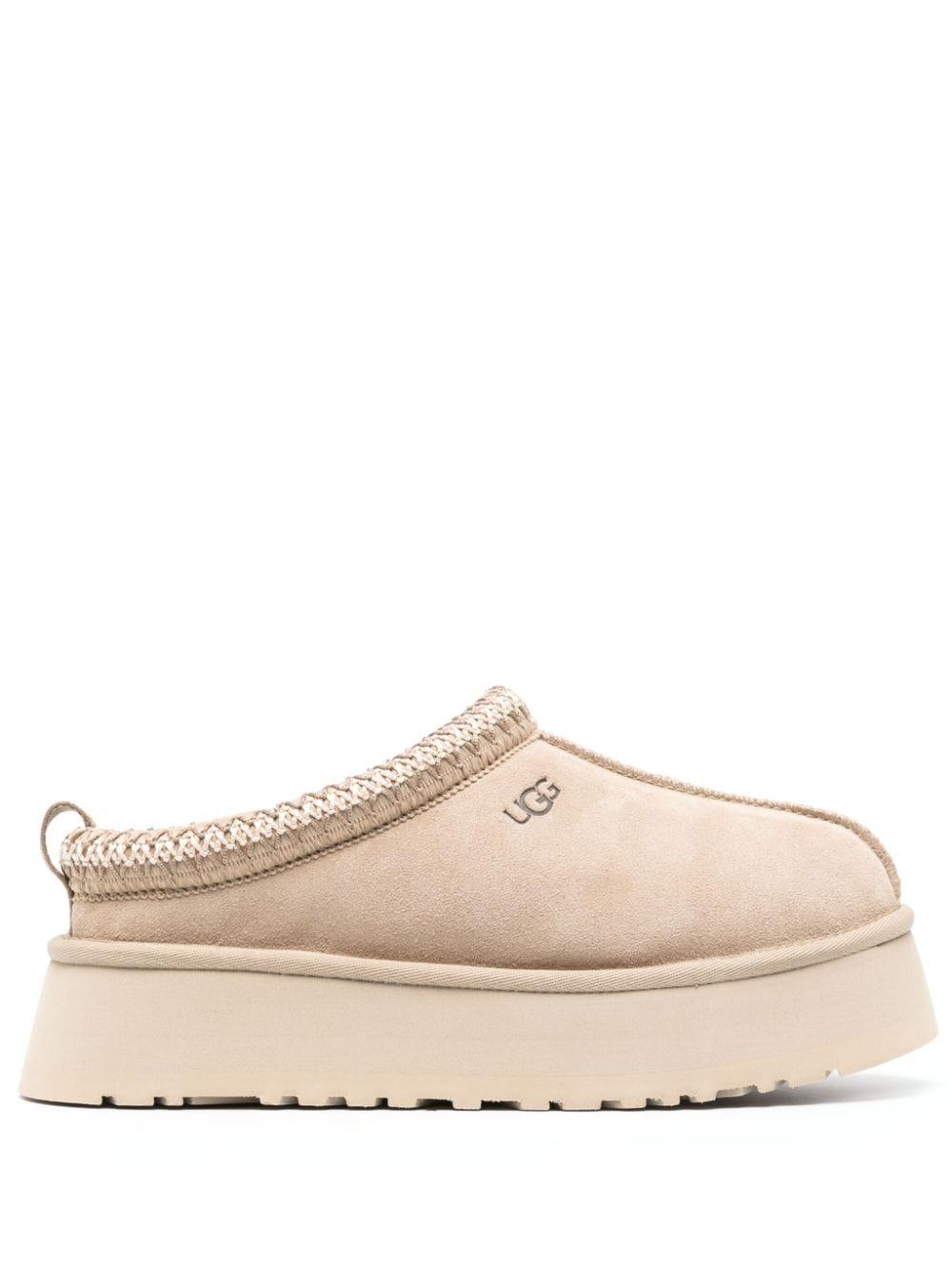 UGG Tazz Suede Platform Slippers in Natural | Lyst