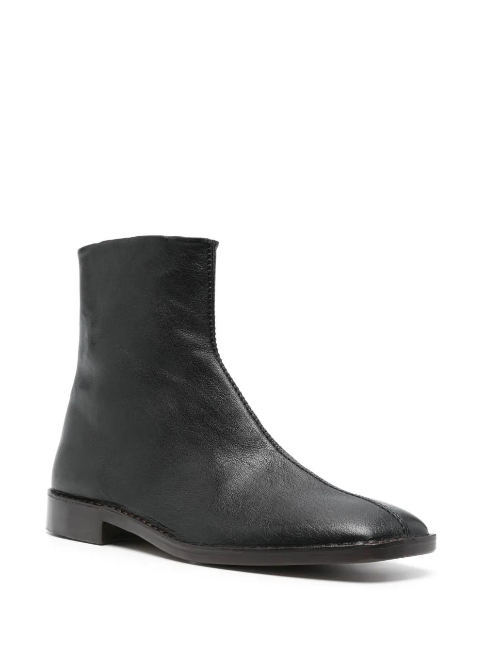 Lemaire Piped Zip Boots in Black for Men | Lyst