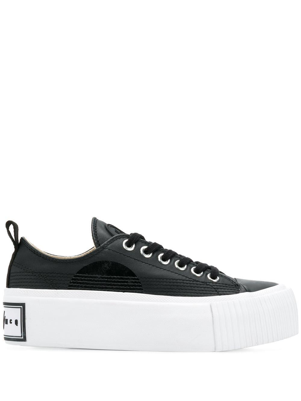 leather black plimsolls