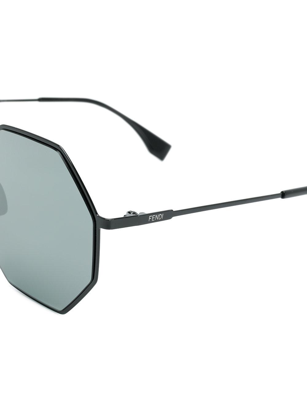Occhiali da sole ottagonali di Fendi in Nero | Lyst