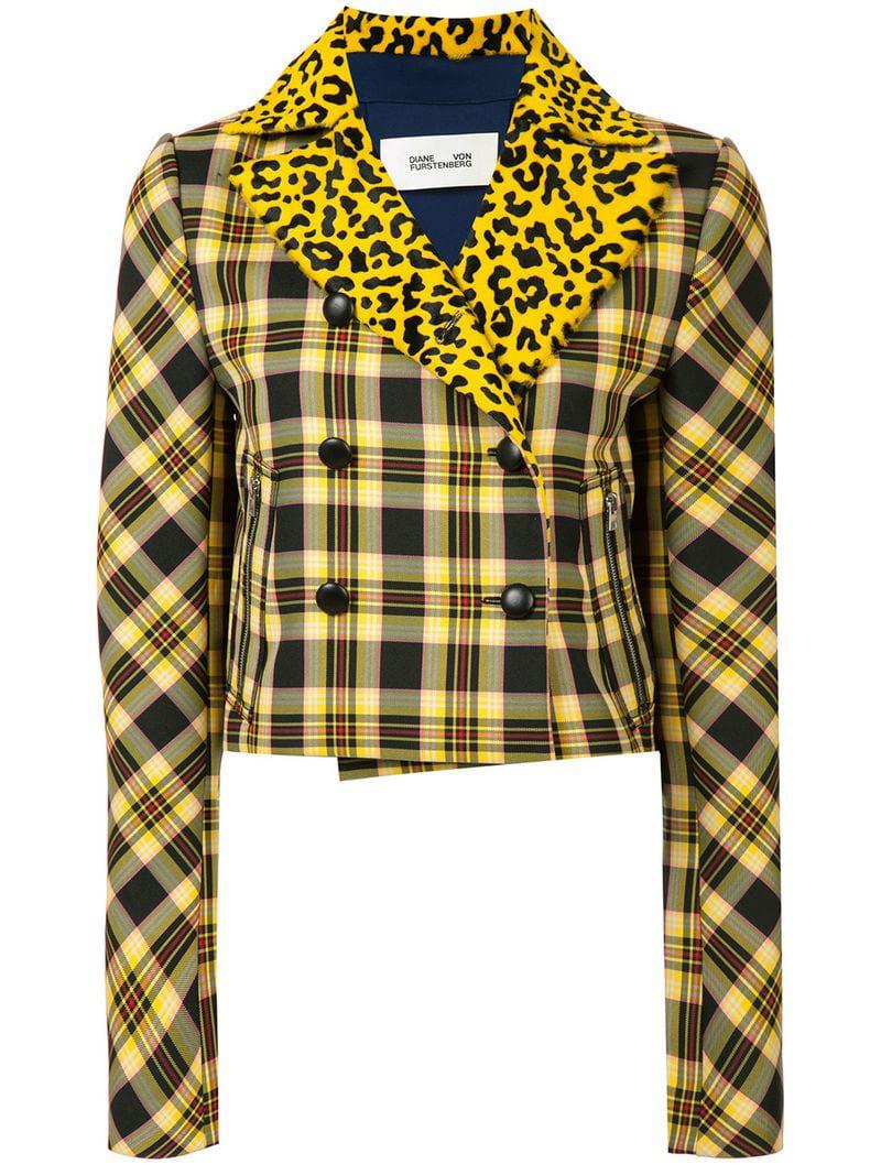 plaid and leopard blazer