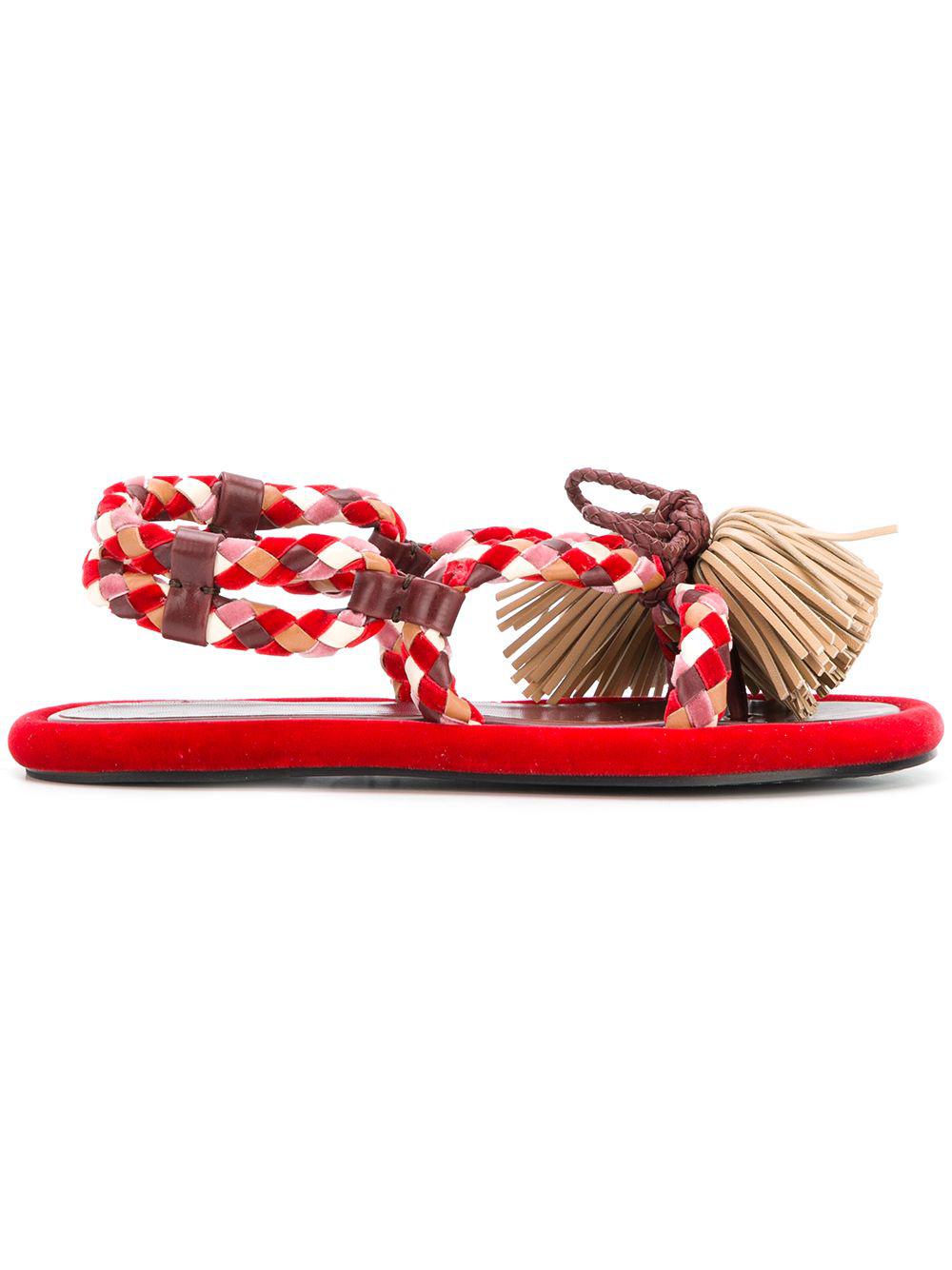 red rope sandals