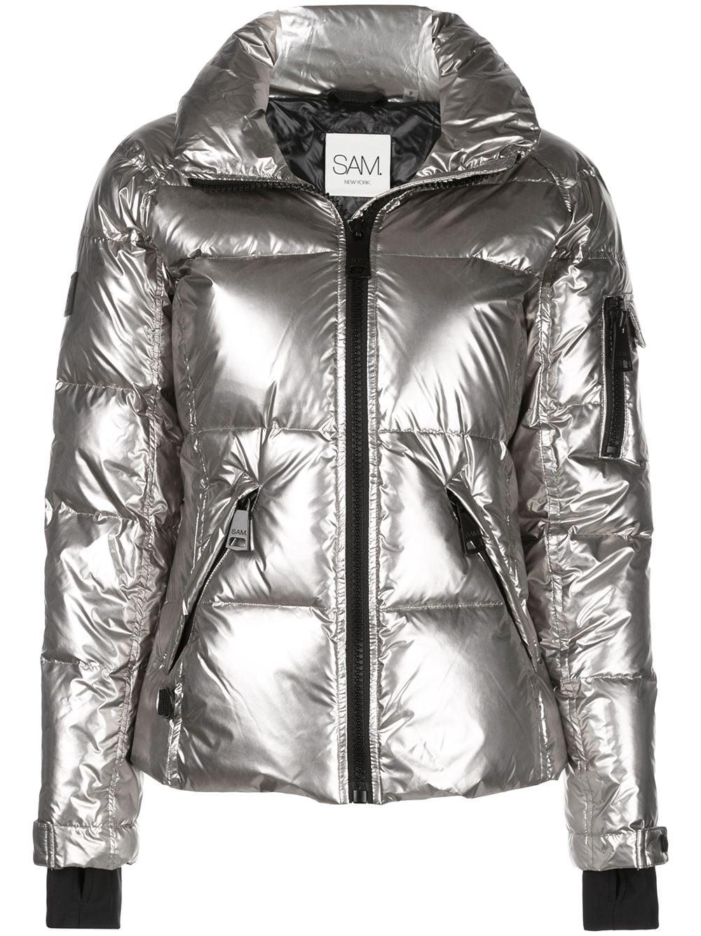 Sam. Goose Freestyle High-neck Puffer Jacket in Silver (Metallic) - Lyst