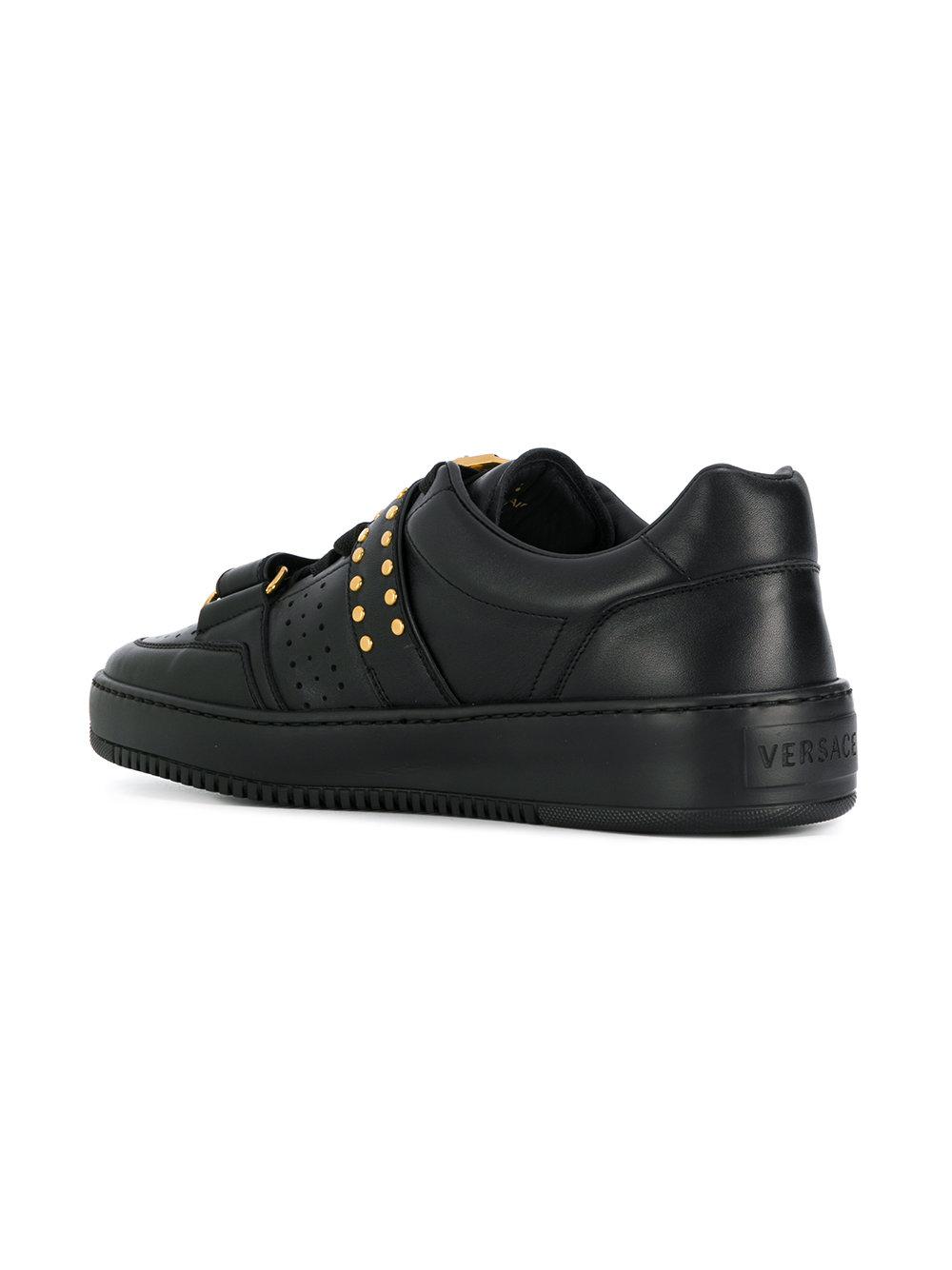 Versace Leather Studded Belt Sneakers 