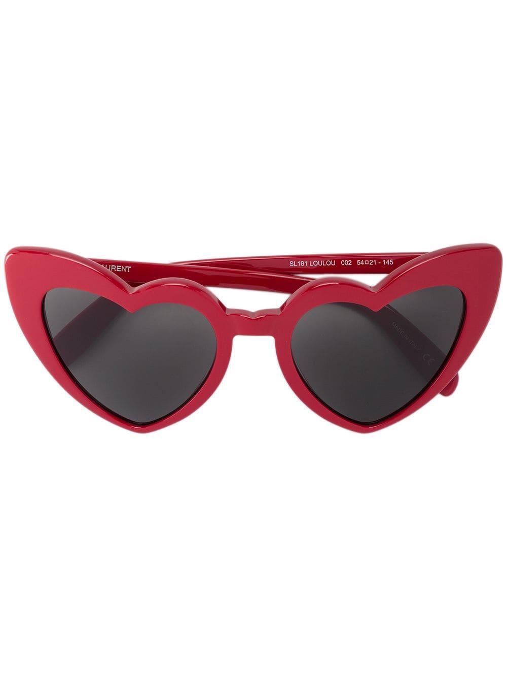 Saint Laurent Heart Shaped Sunglasses in Red Lyst