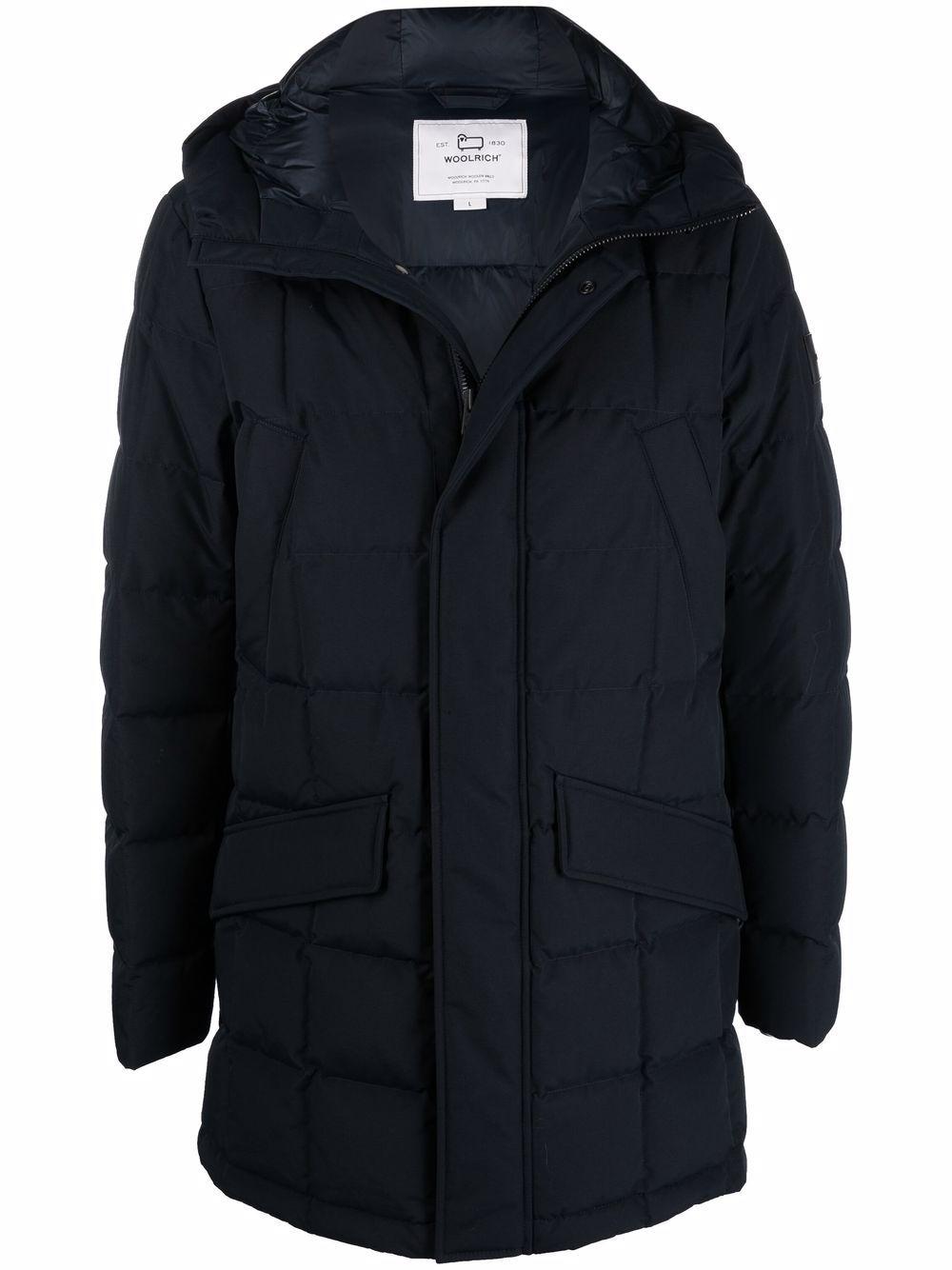 Woolrich Blizzard Quilted Parka in Blue for Men | Lyst