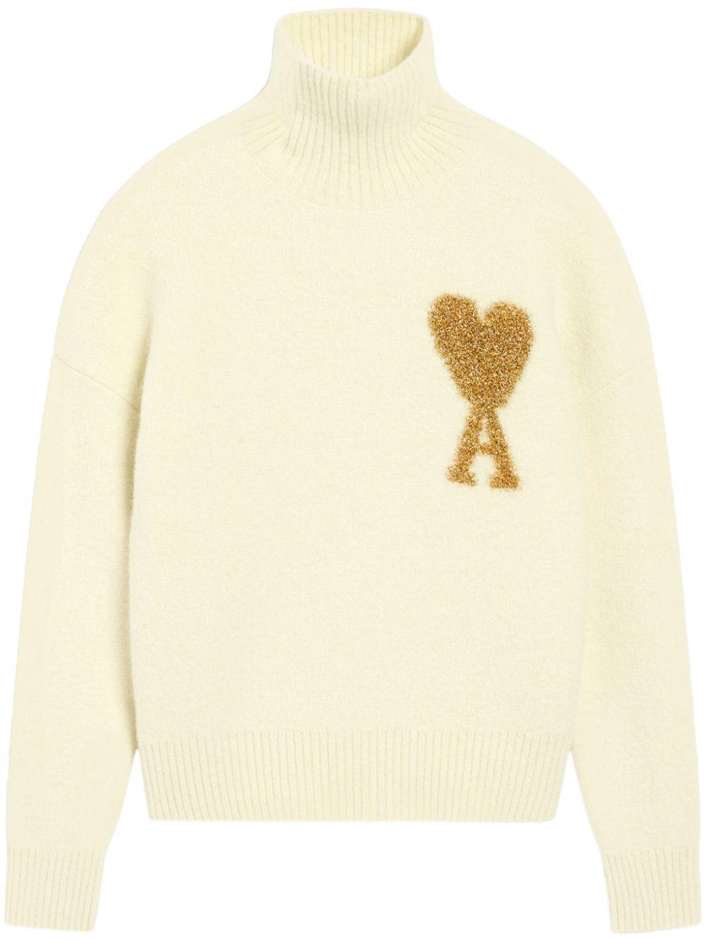 【Ami Paris】AMI DE COEUR ゴールドセーター ウィメンズ デザイナー セーター＆カーディガン | AMI PARIS