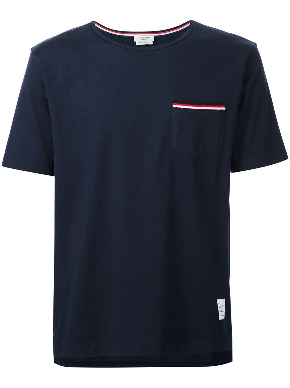 Thom Browne Cotton Logo Detail T-shirt in Navy (Blue) for Men - Save 52 ...