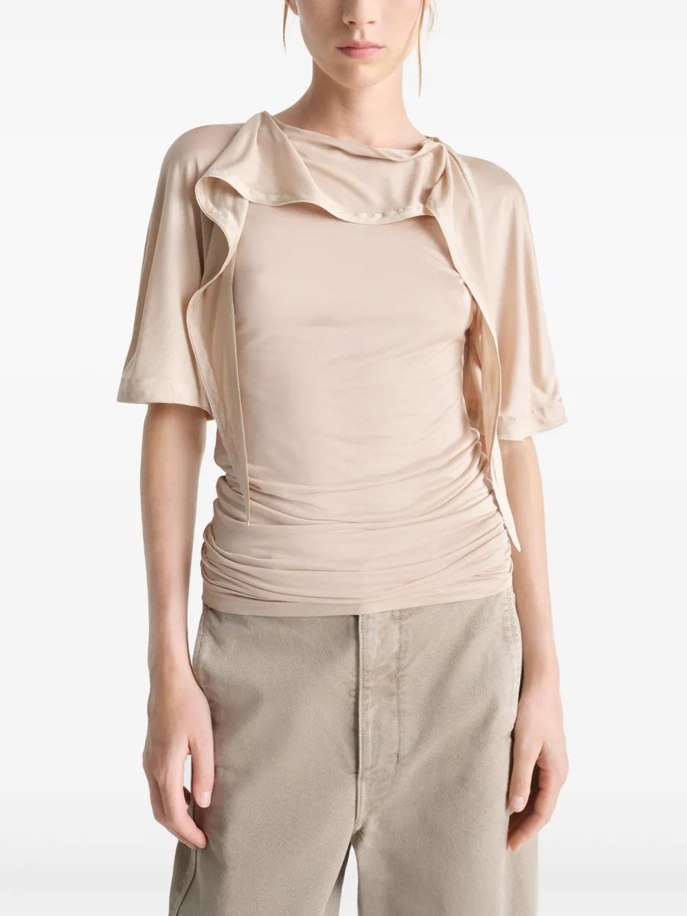 トップス Lemaire SHORT SLEEVE SHIRT WITH FOULARD Dusty Rose Short Sleeve Shirt With Foulard | LEMAIRE