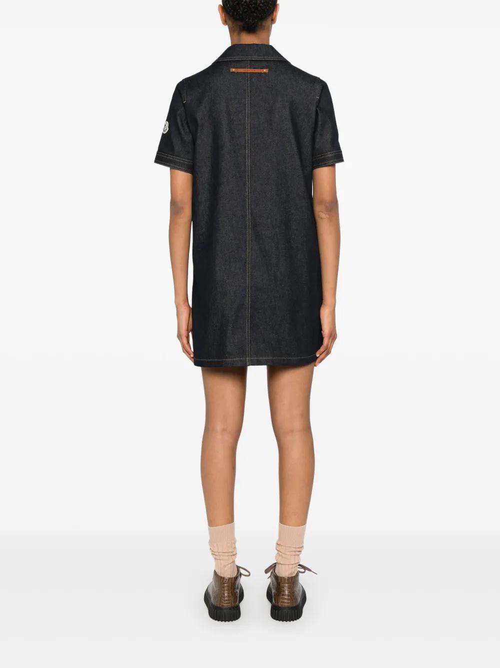Moncler シャツドレス Denim Mini Shirt Dress 関税込 Moncler Denim Mini Shirt Dress in Black | Lyst