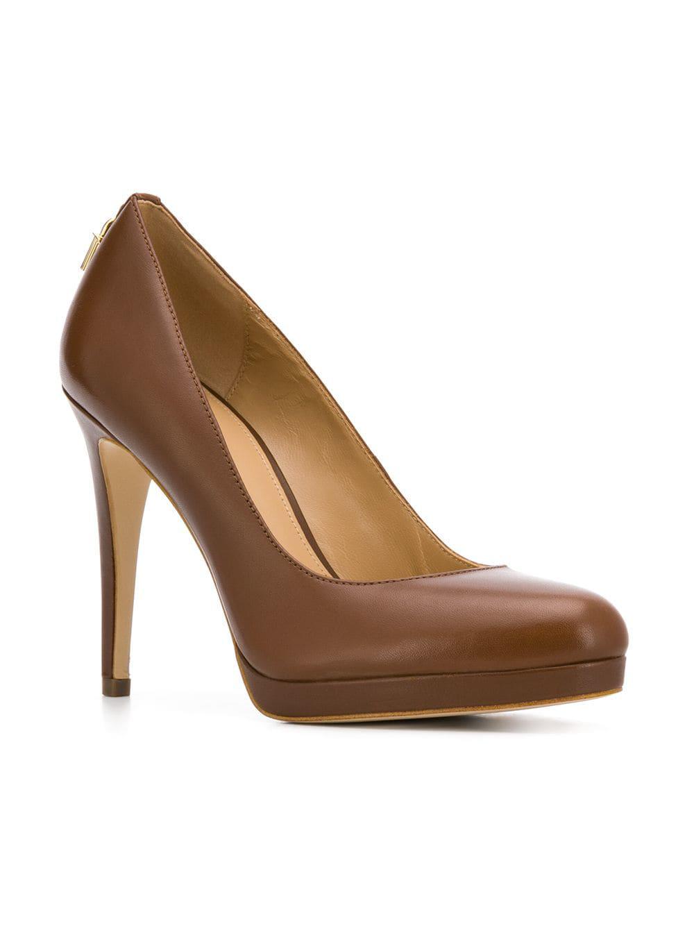 Michael Kors Brown Leather Pumps | Lyst 