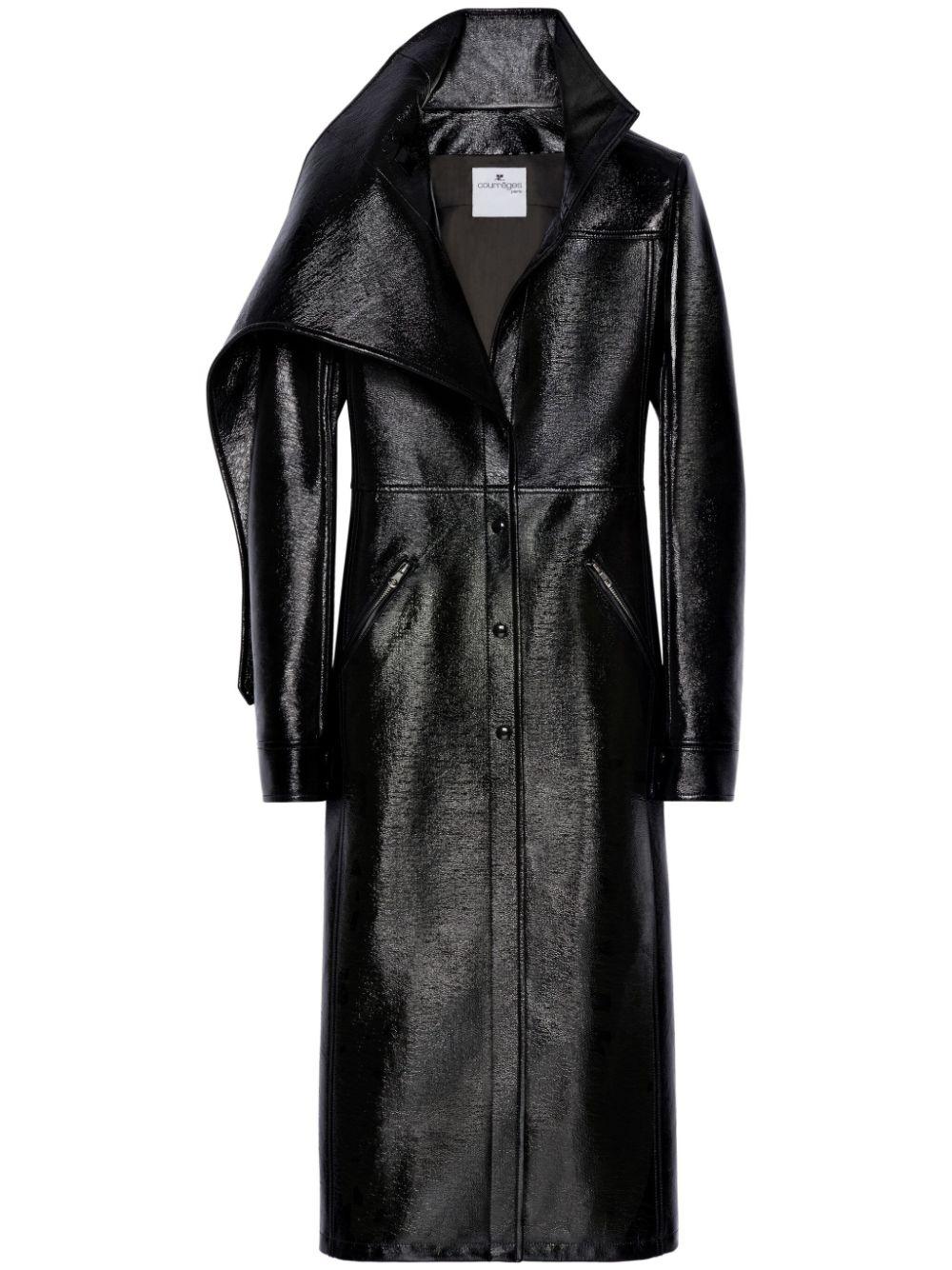Trench vinyle noir sale