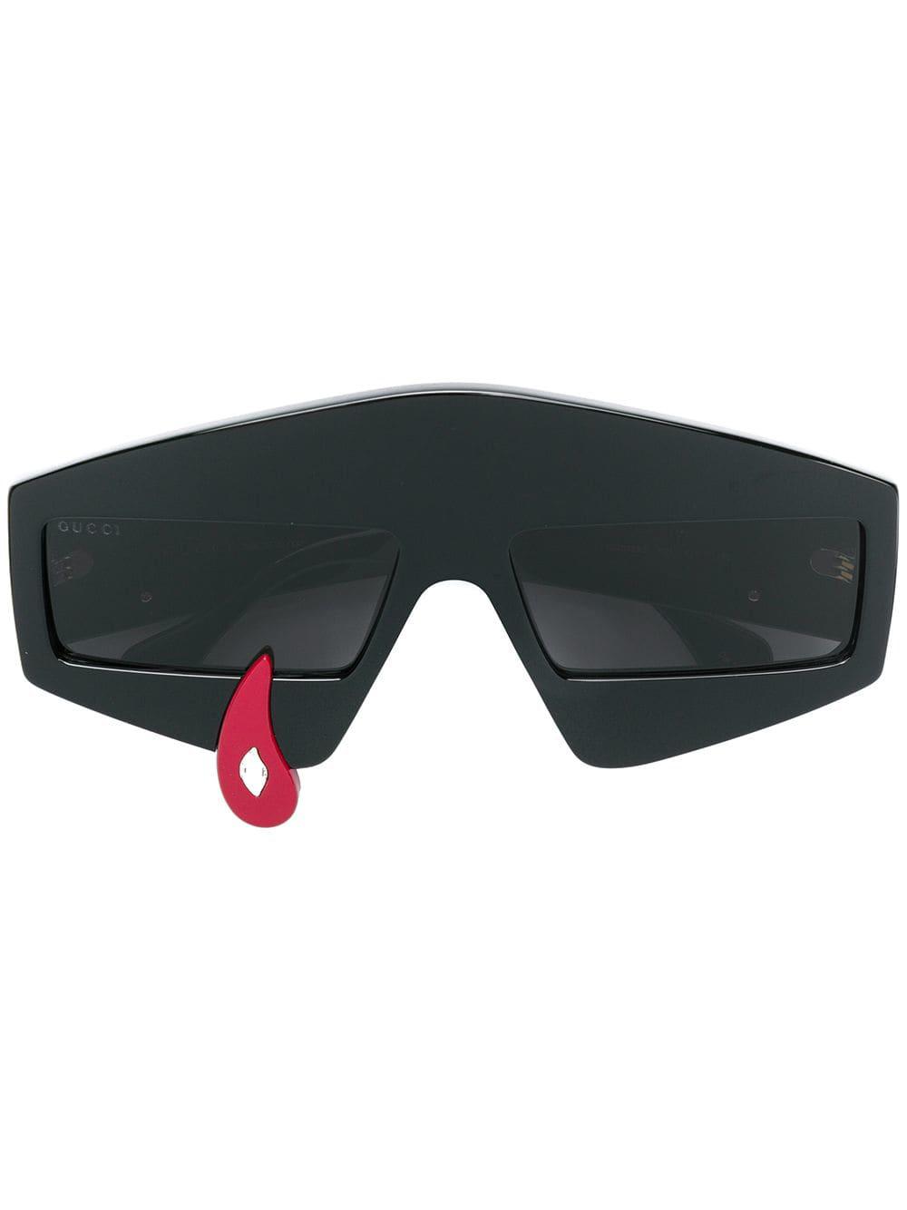 Gucci Teardrop Oversized Sunglasses in Black | Lyst