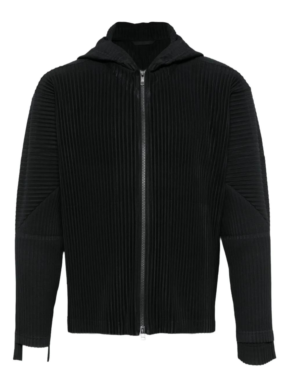 【Nok】HOMME PLISSÉジップアップパーカー ブラック サイズ2 Homme Plissé Issey Miyake Hoodies for Men | Online Sale up
