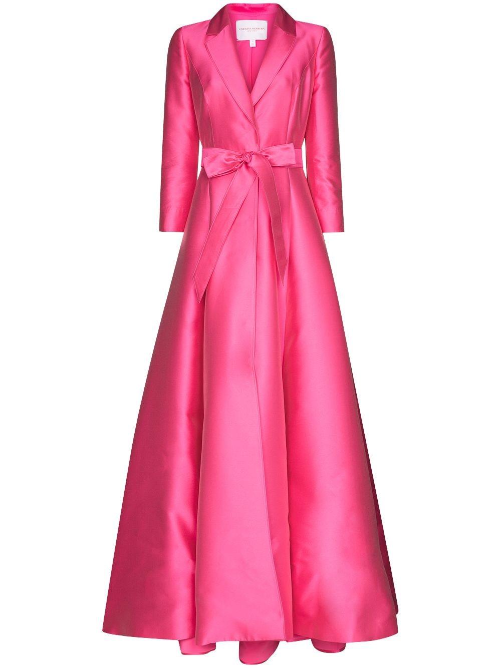 compensación garrapata depositar Carolina Herrera Belted Blazer Gown in Pink | Lyst
