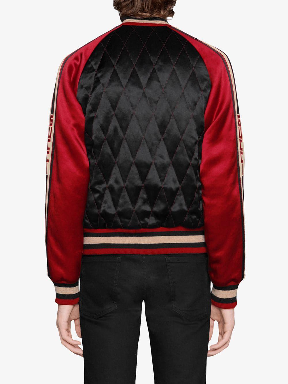 red gucci bomber jacket