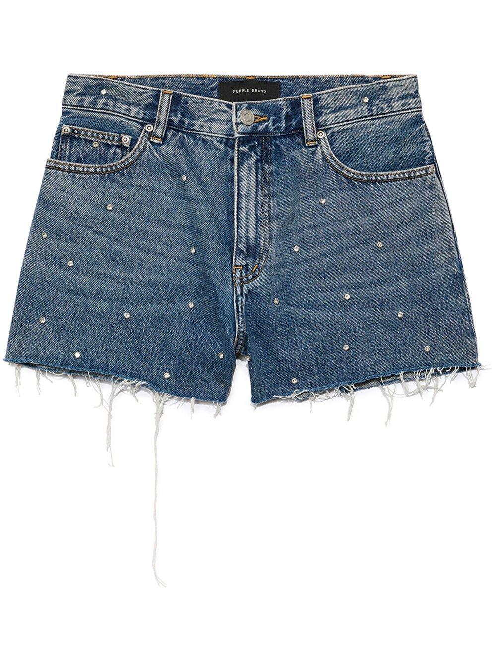 Embellished denim shorts deals