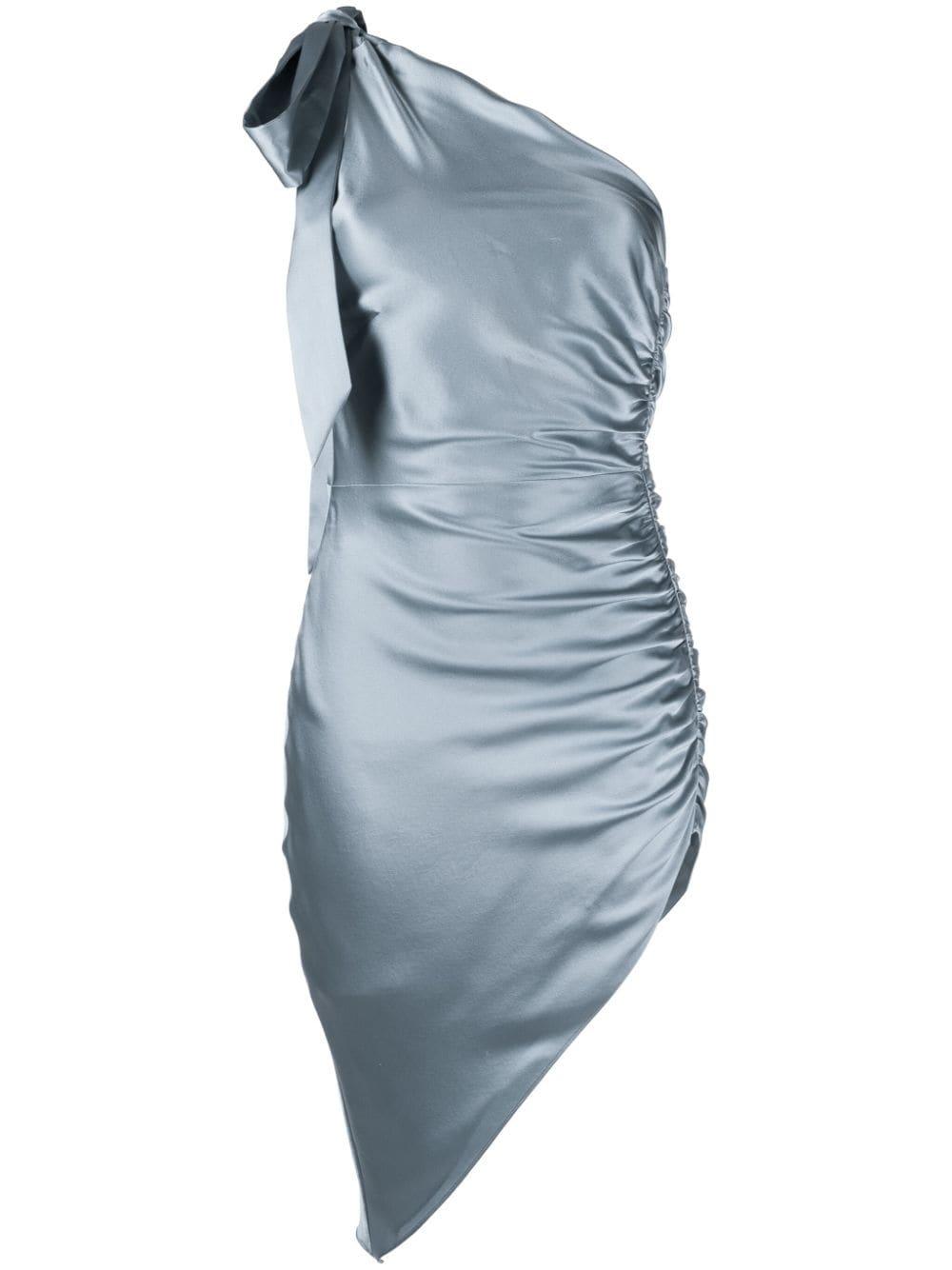 Michelle Mason Asymmetric Silk Minidress in Blue Lyst UK