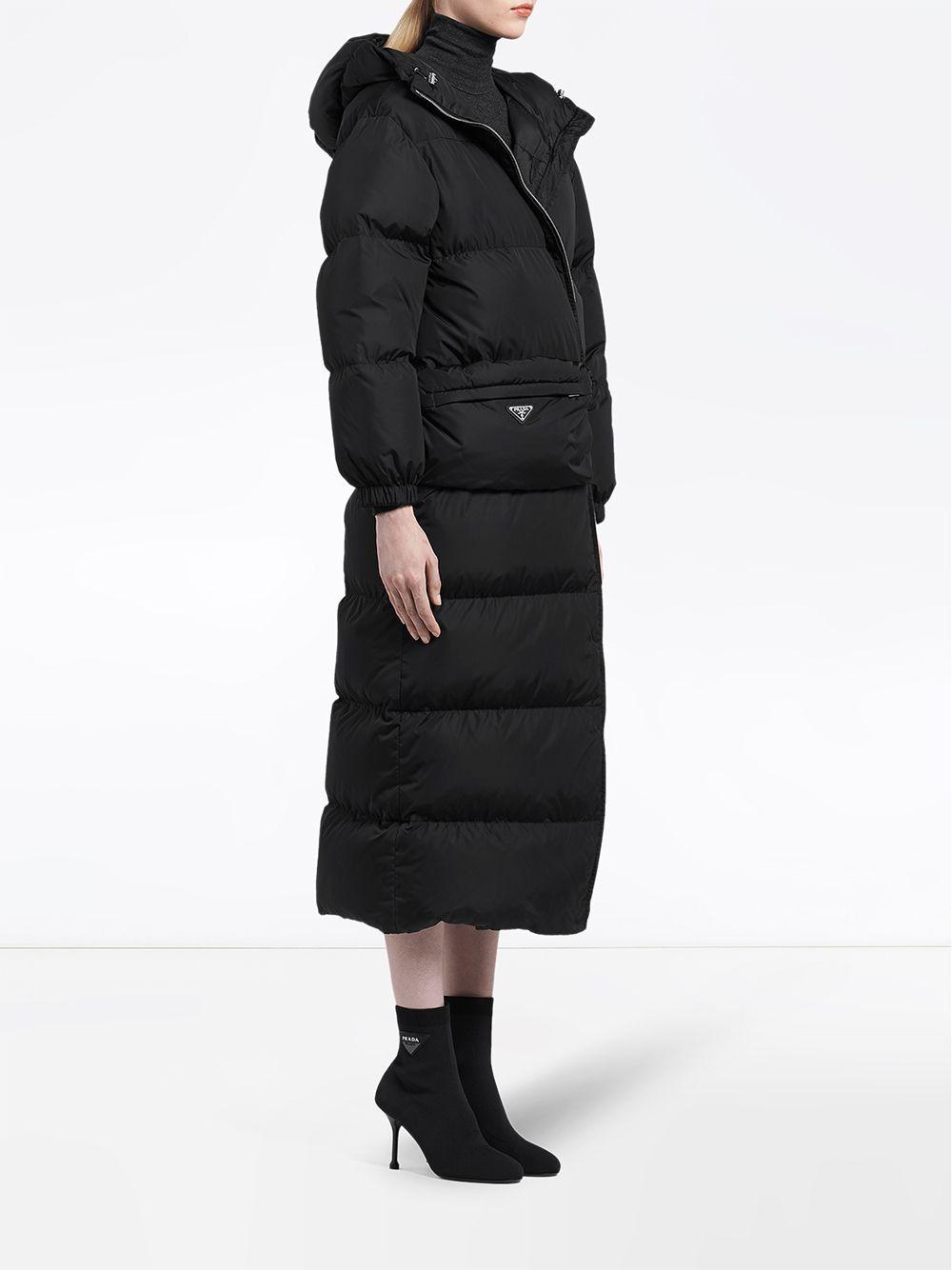 Prada Nylon Puffer Coat in Black | Lyst