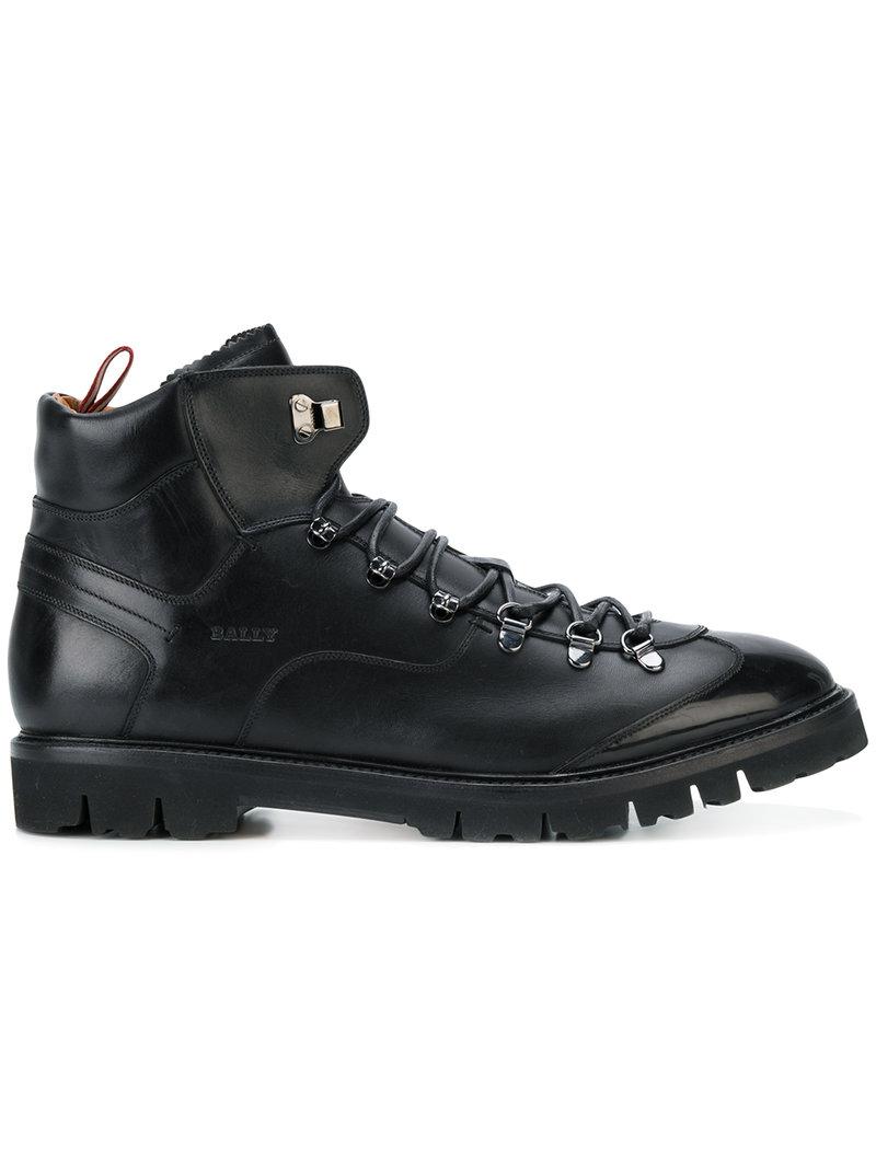 Bally Leather Charls Hiking Boots in Black for Men - Lyst