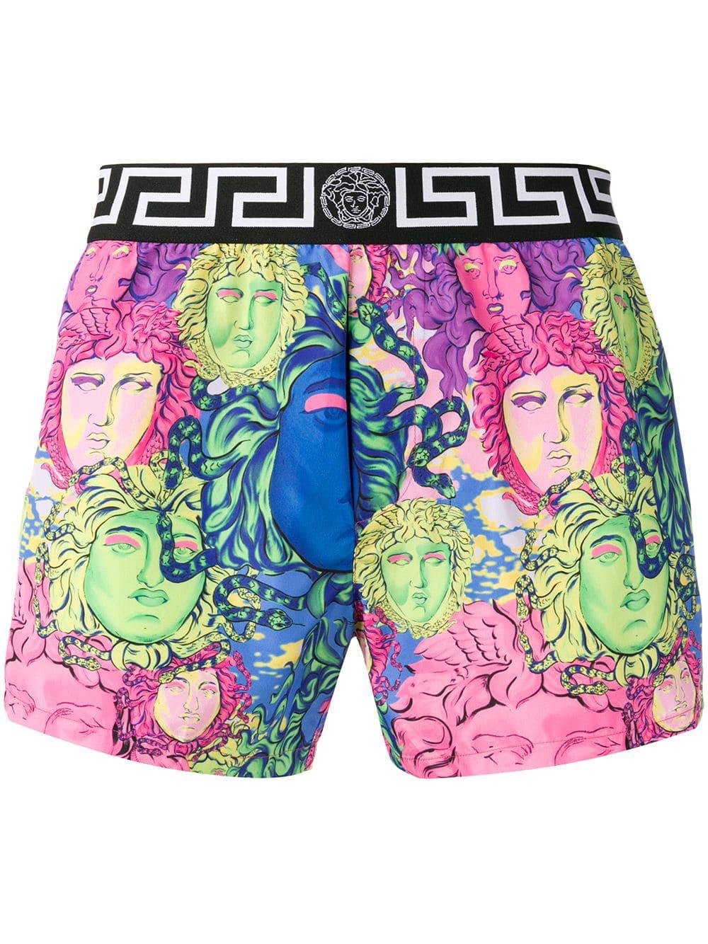 Versace Synthetic Medusa Print Swim Shorts in Pink for Men | Lyst Canada