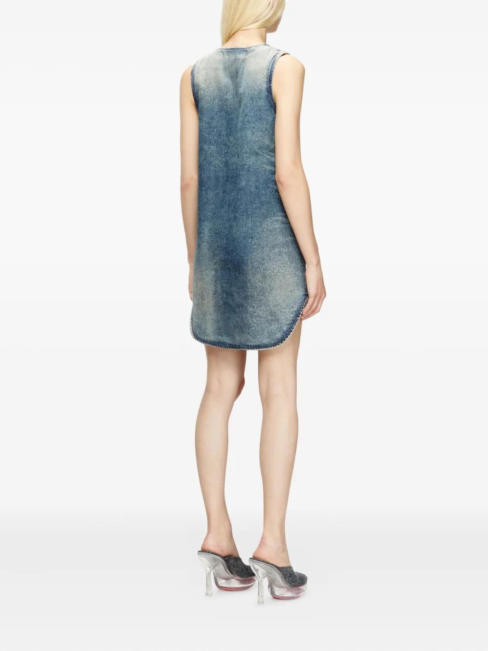 knee length dresses for ladies Diesel for Kids - Short Denim Dress with Logo
