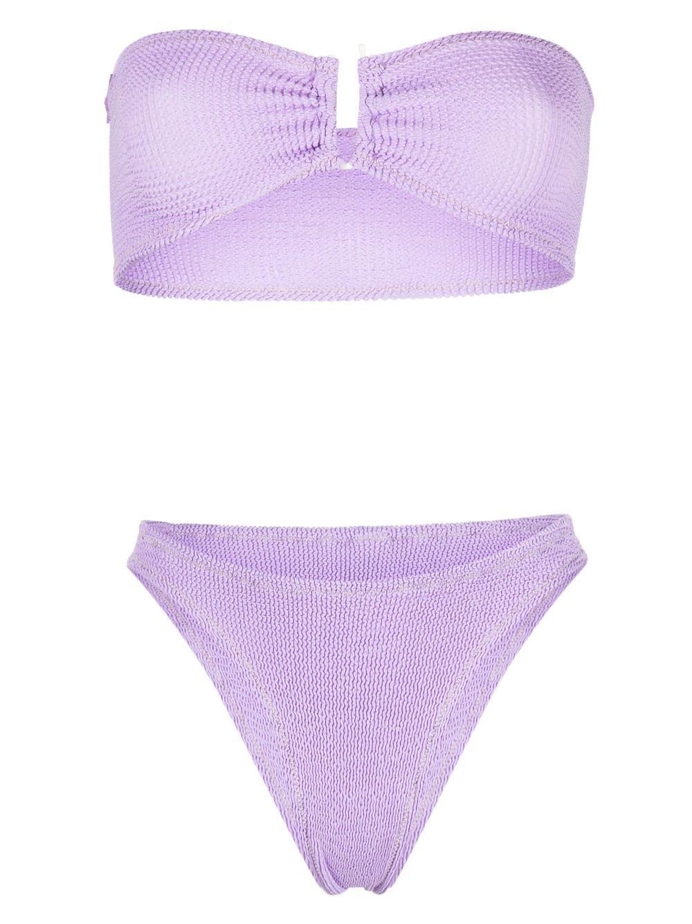 Reina Olga Ausilia Ruched Bandeau Bikini in Purple | Lyst