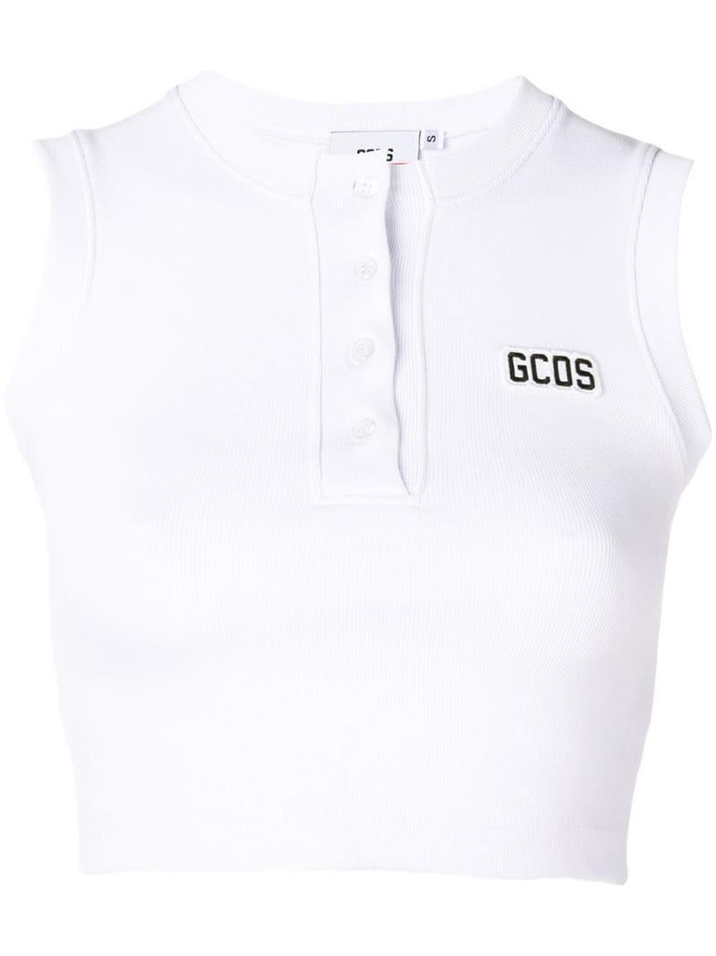 white cropped vest top