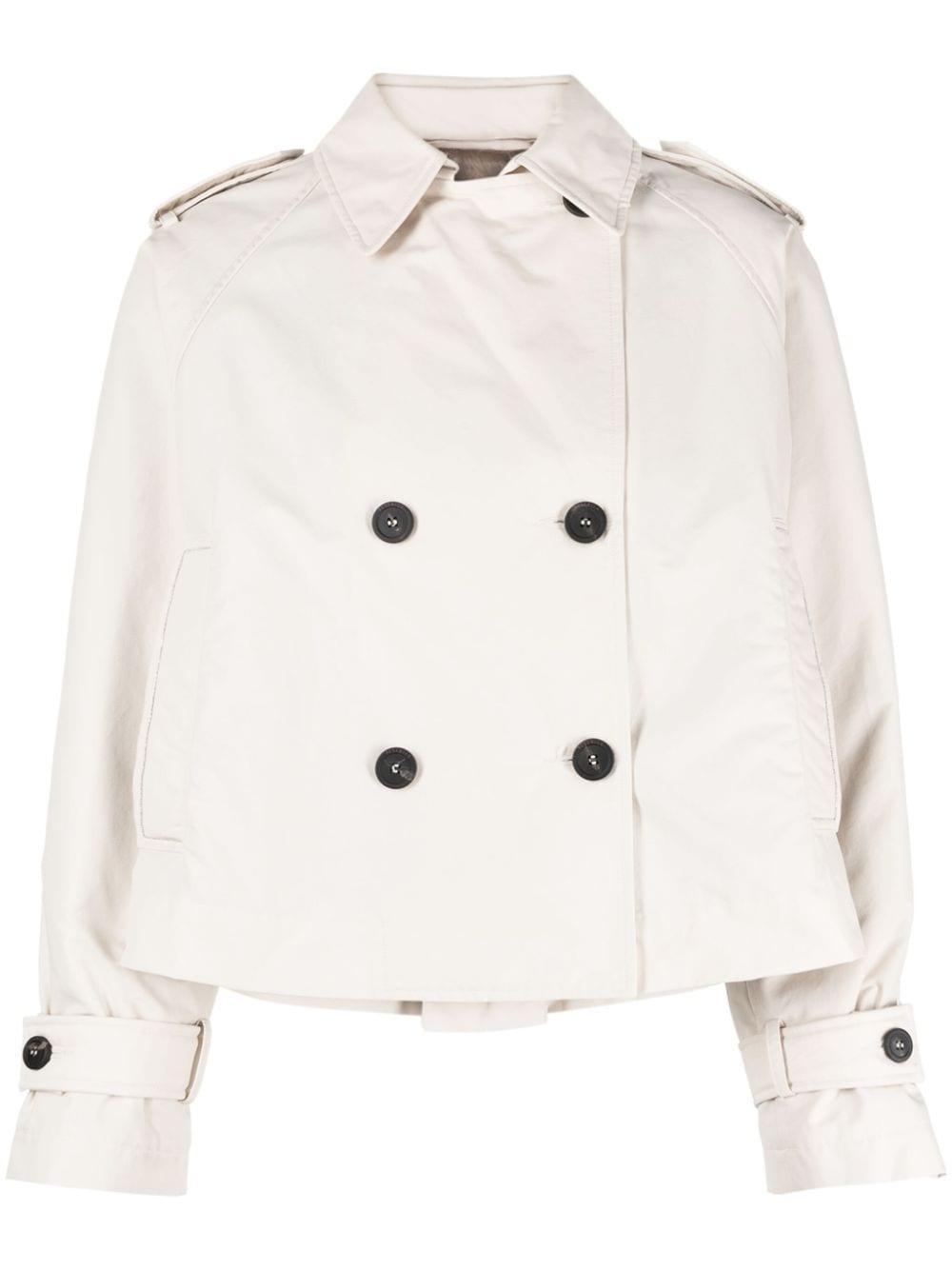 Peserico Double-breasted Trench Jacket in Natural | Lyst