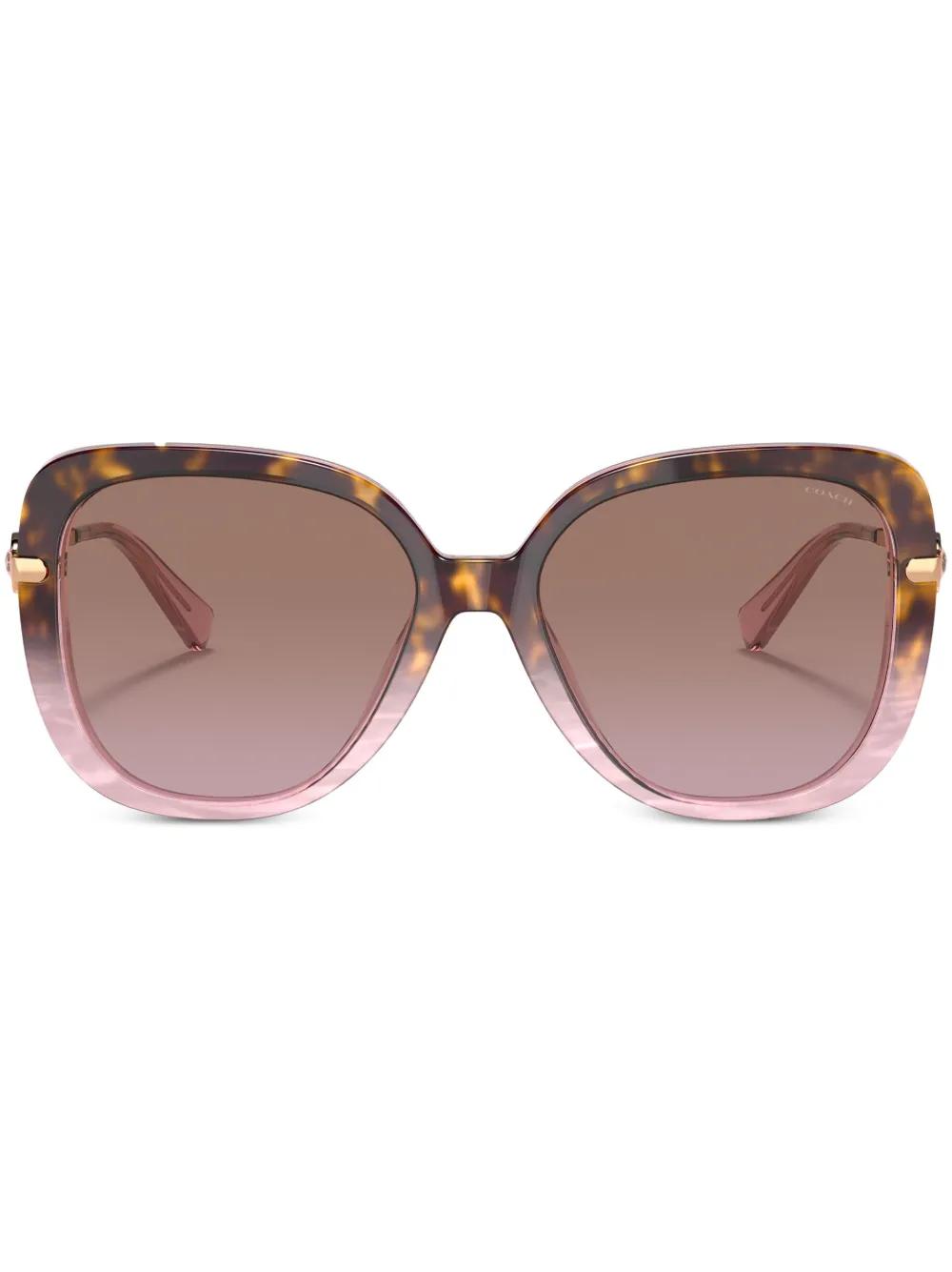 Coach HC8320 C6180 Women\'s Oversized Square Sunglasses -New Coach HC8320 C6180 - Carré Rose Tortoise Gradient Monture  main image 4