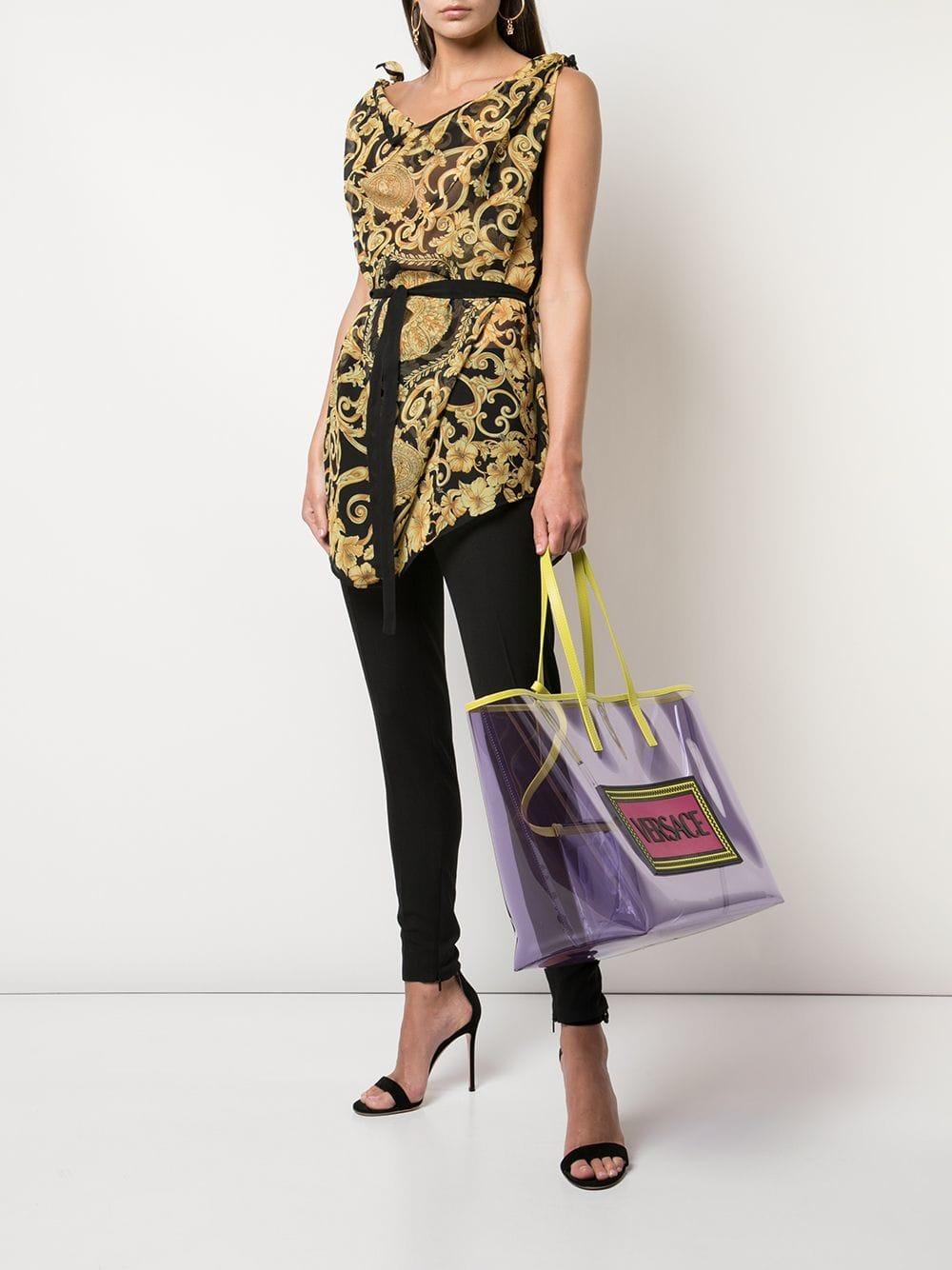 Versace Pvc Logo Shopper Tote in Purple Lyst UK