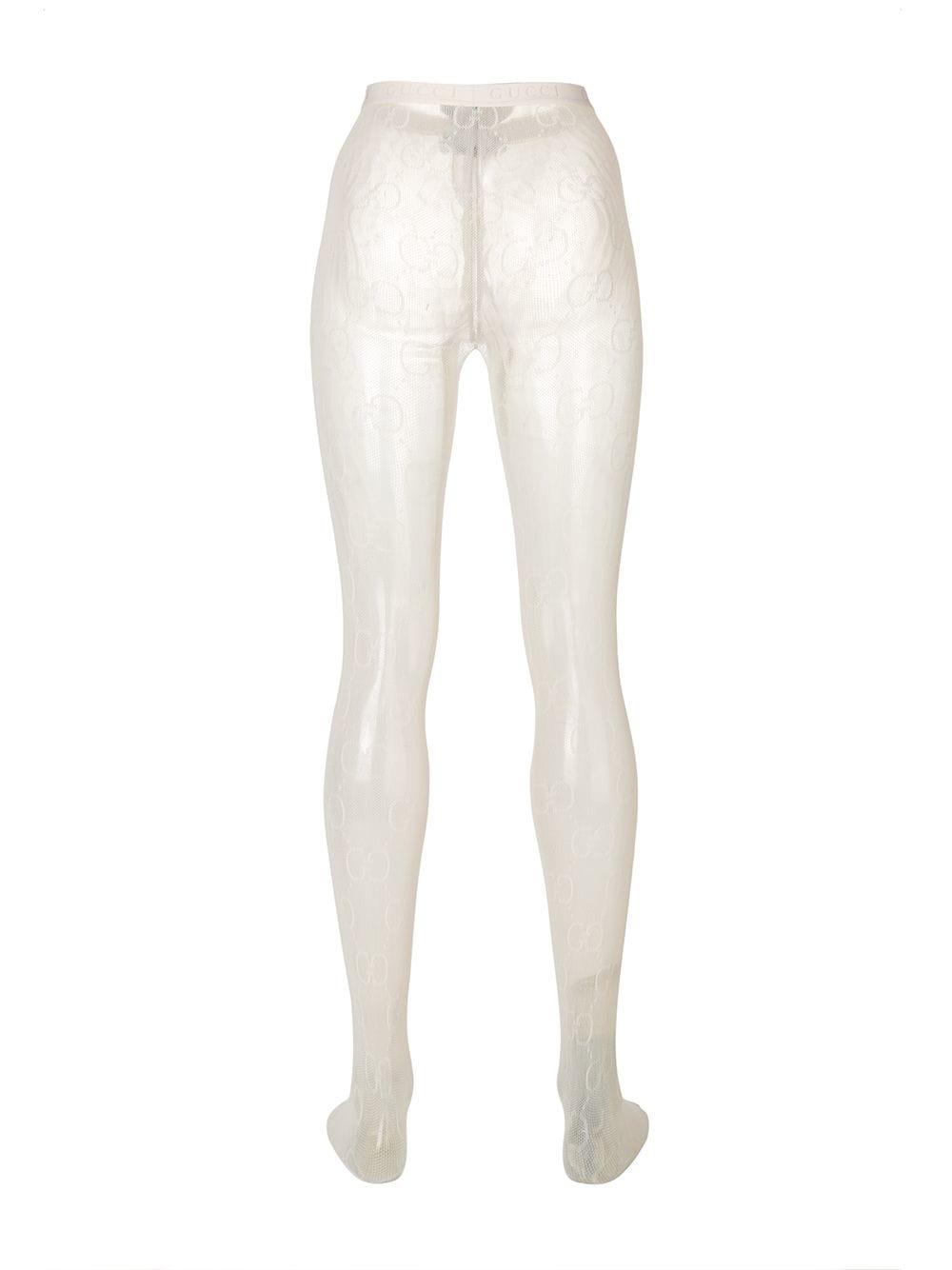 Gucci Interlocking GG Tights in White 