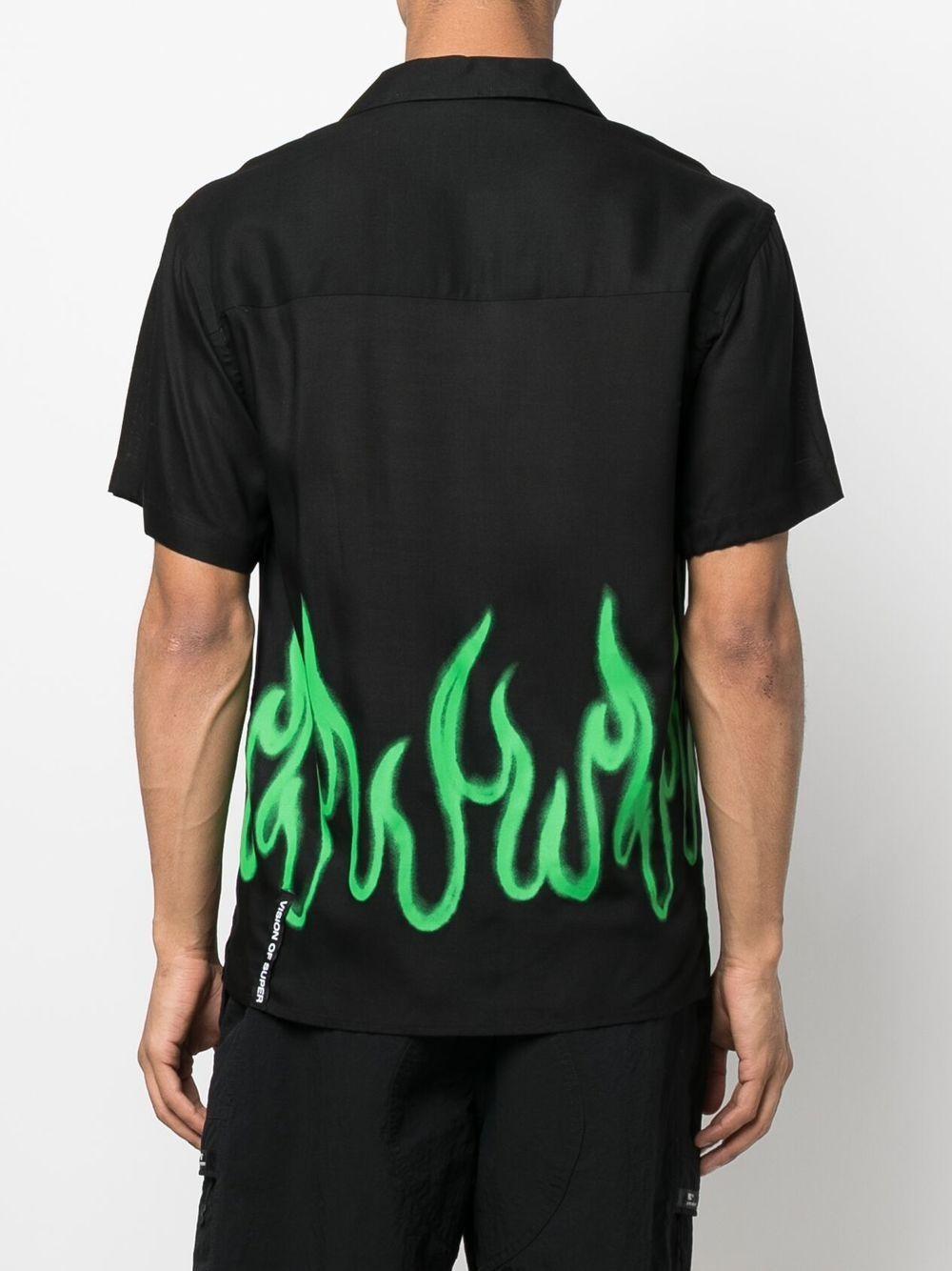 Vision Of Super Flame-print Short-sleeve Shirt in Black for Men | Lyst