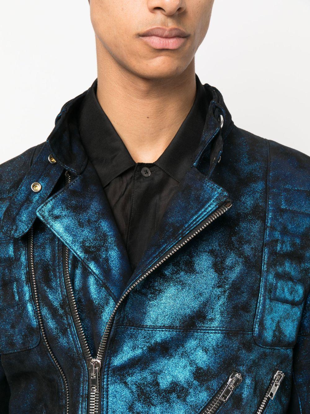 Off-White graphic-print Biker Jacket - Farfetch