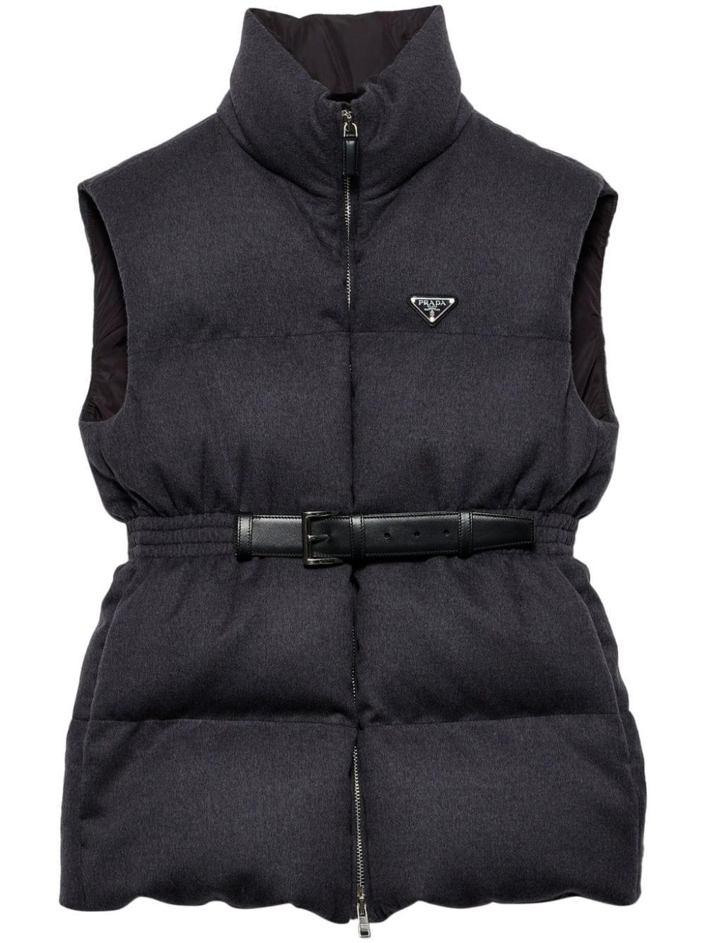 Prada sleeveless leveling jacket