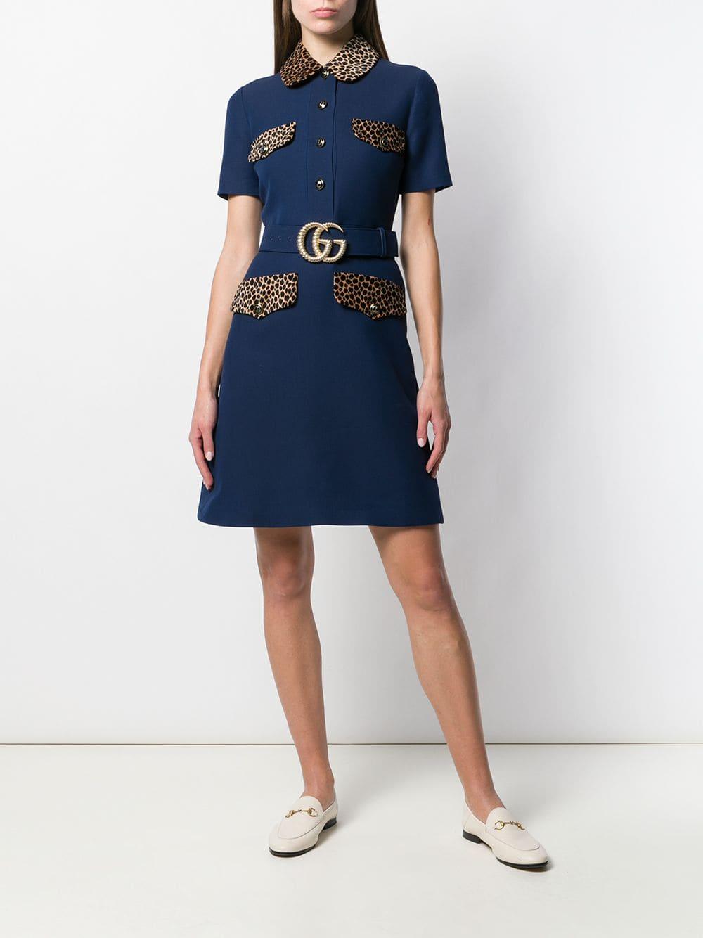 gucci jersey dress with gg belt
