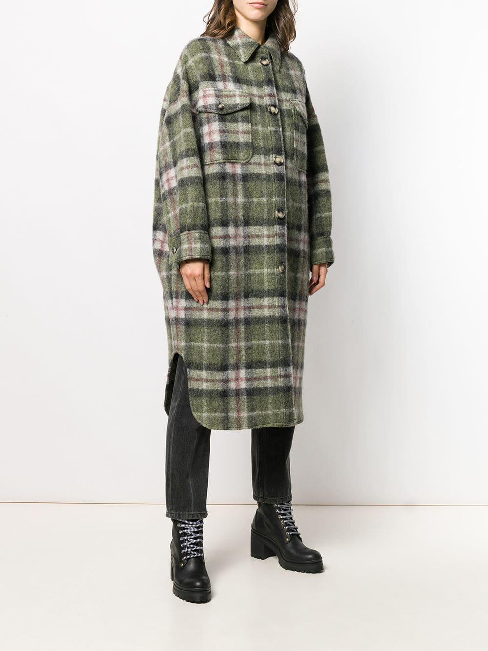 Isabel marant etoile sales green plaid gabrion coat