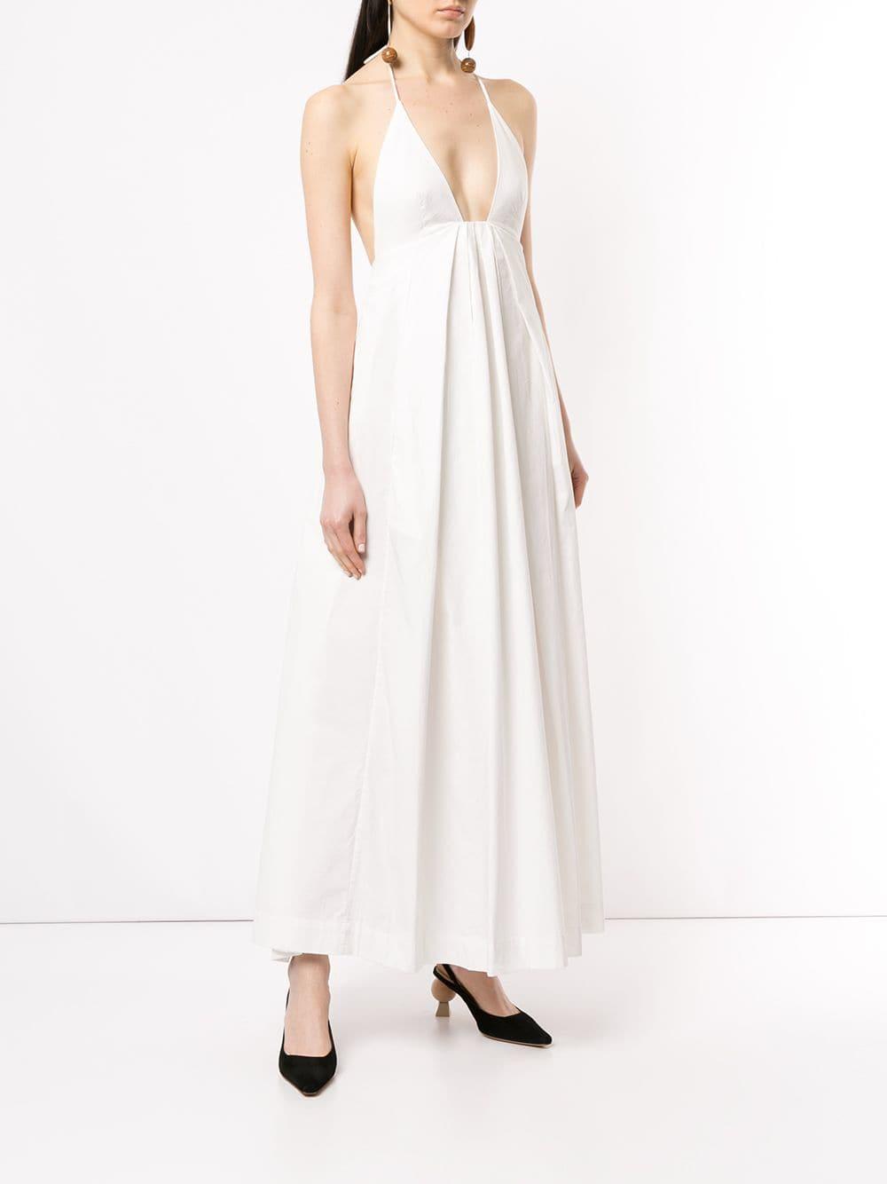 Kalita Atlas Halterneck Maxi Dress in White - Lyst