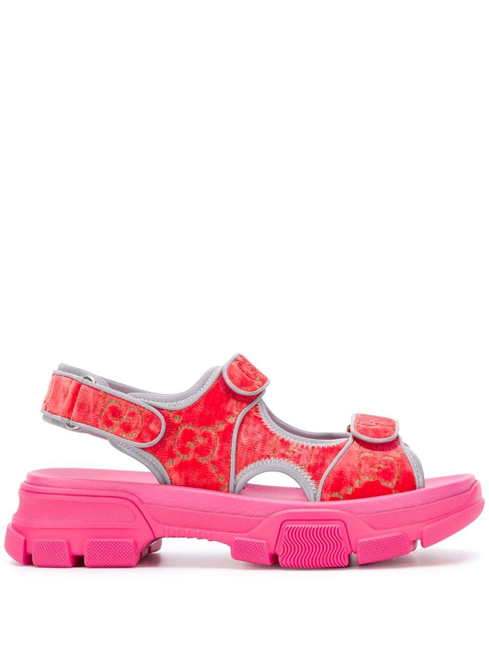 Gucci Katoen Sandalen Met Logo in het Roze - Lyst