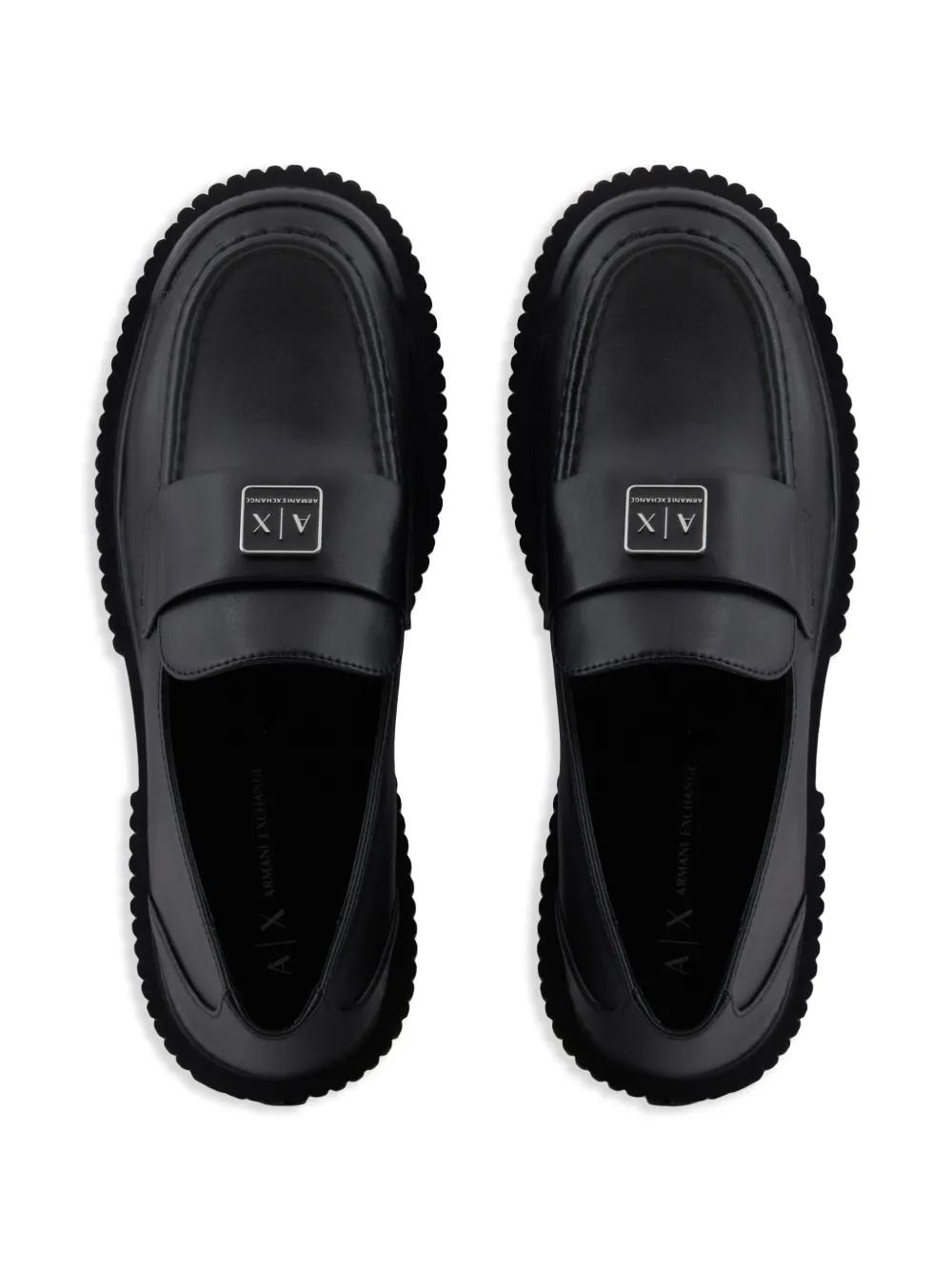 ARMANI EXCHANGE Leather Loafers in Black Lyst UK