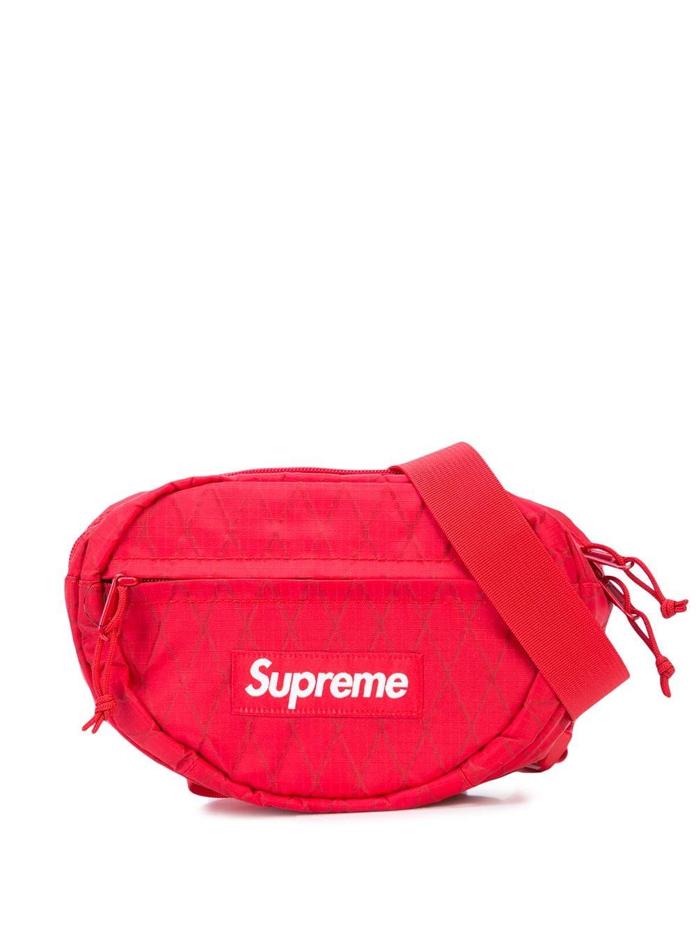 supreme waist bag over shoulder