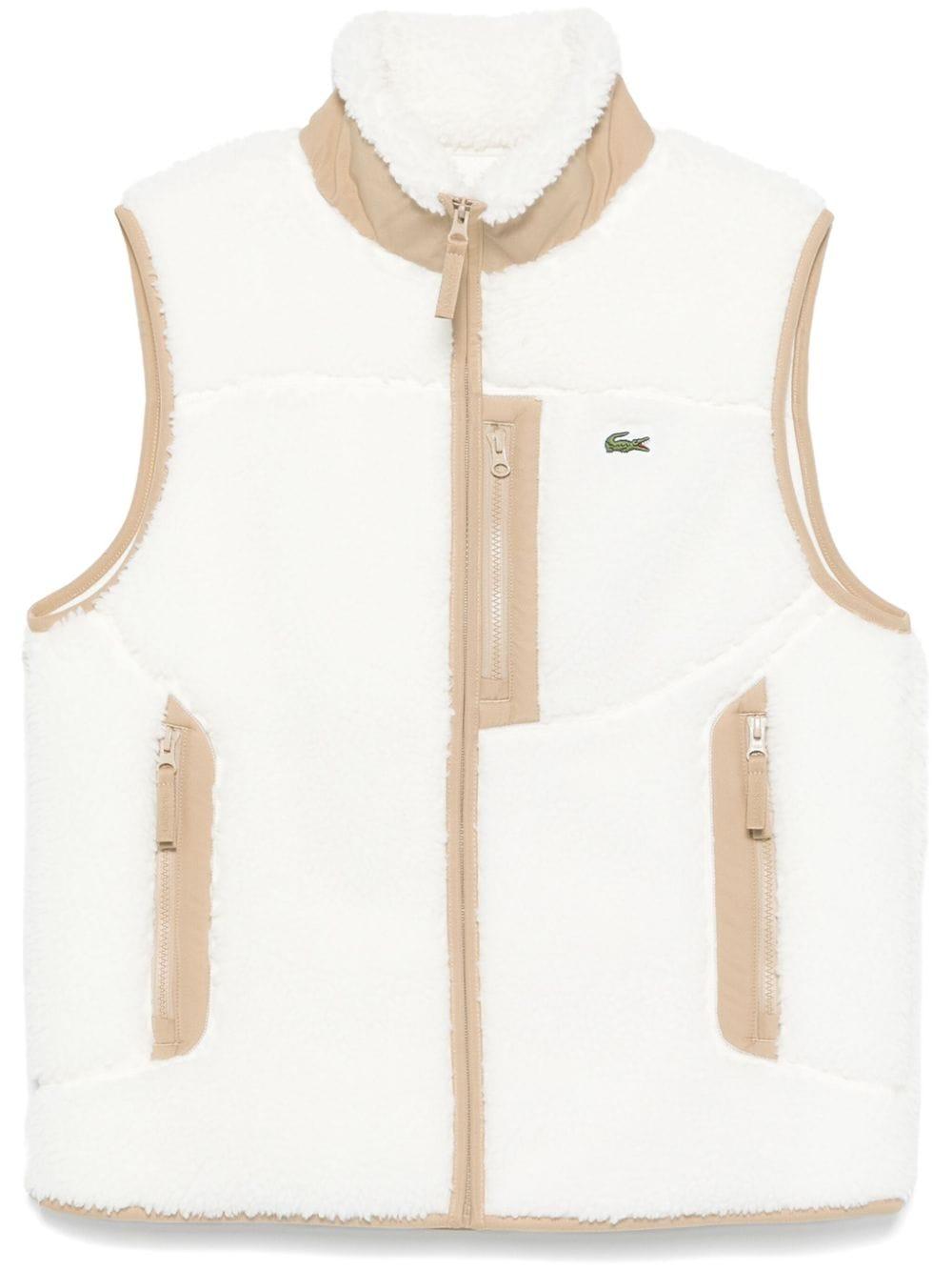 Lacoste Sherpa Fleece Gilet in Natural for Men Lyst UK