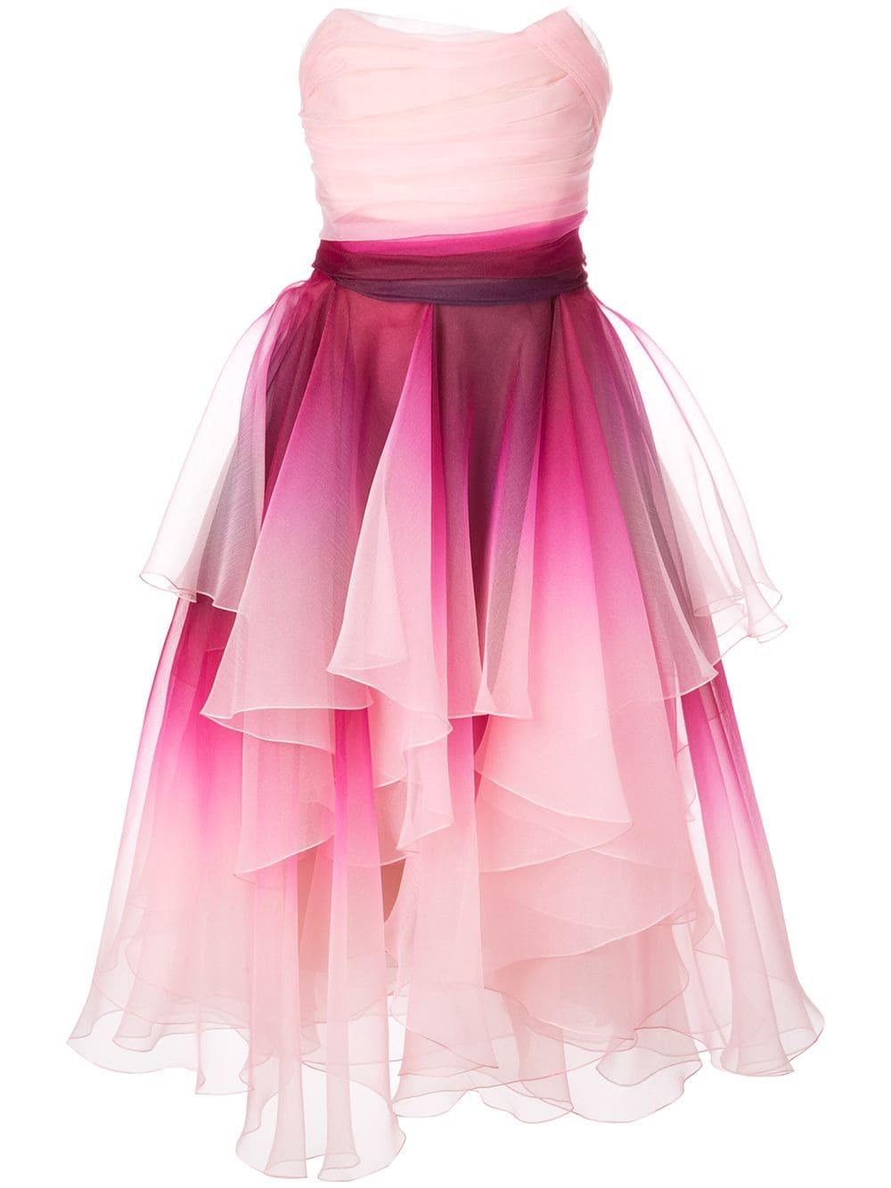 Marchesa Kleid mit Farbverlauf in Pink | Lyst DE