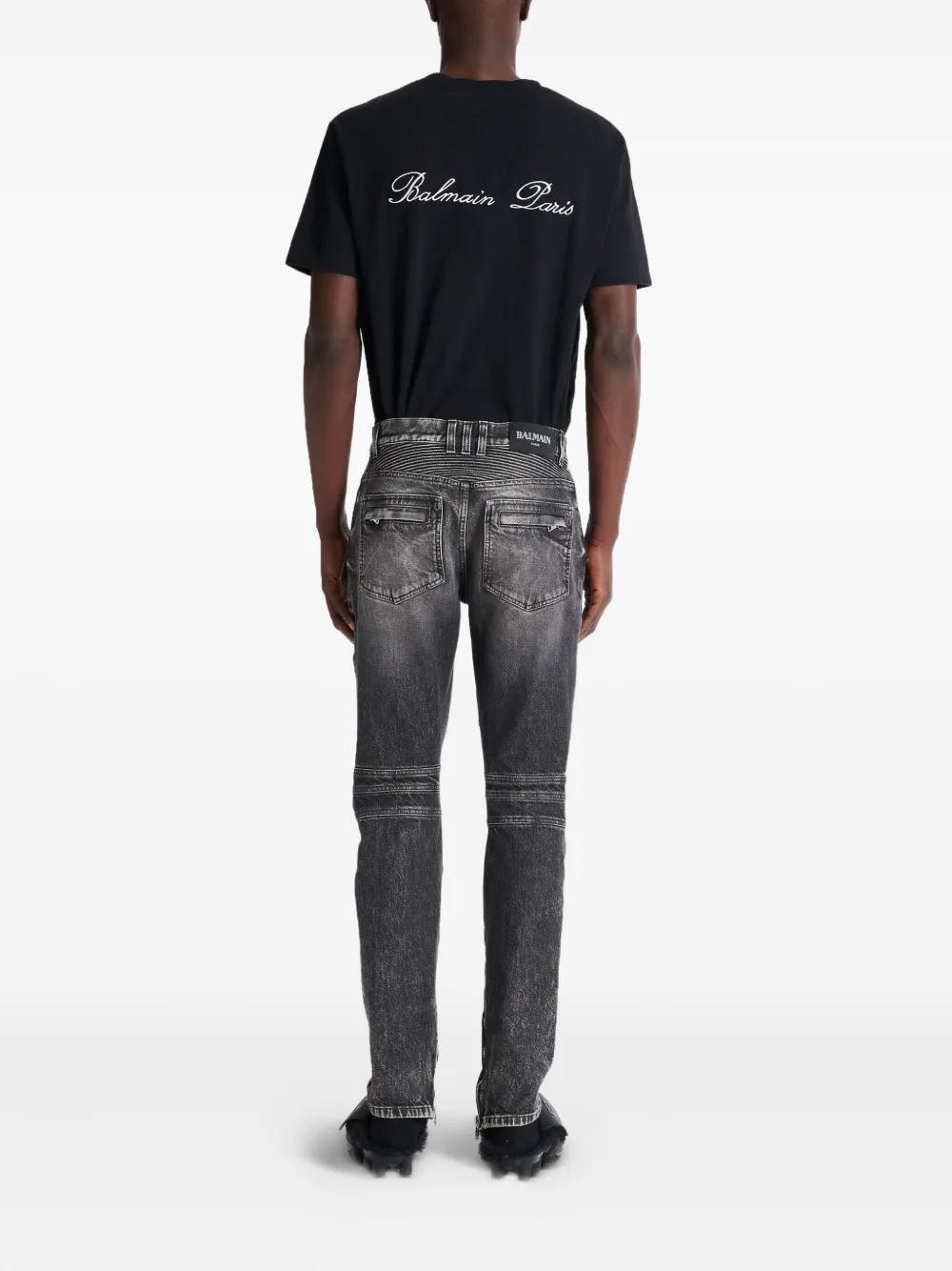 Balmain Biker Slim Jeans in Grey for Men Lyst UK