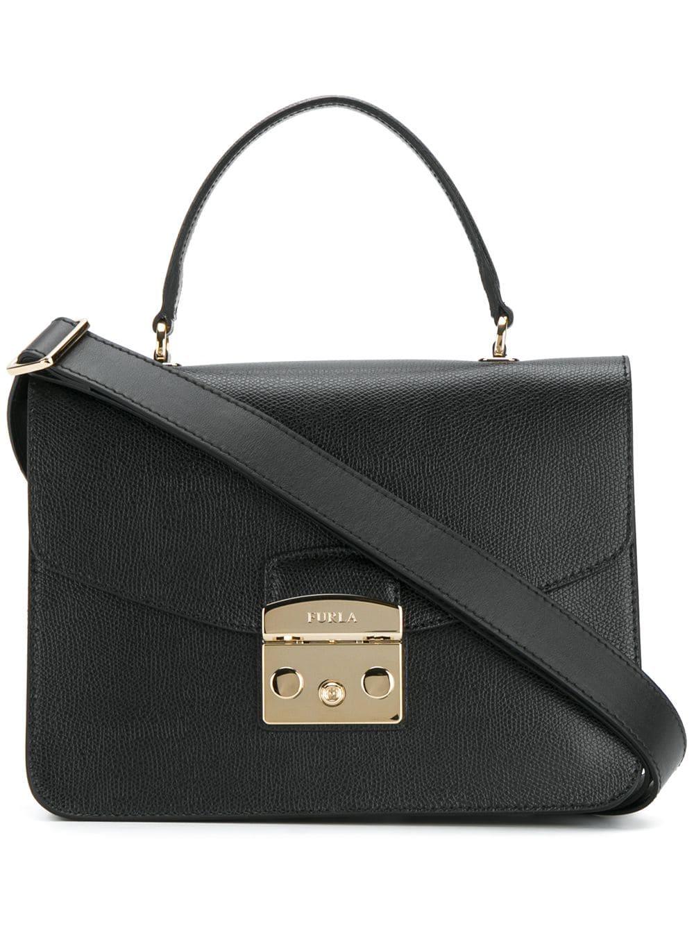 Furla Leather Metropolis Mini Tote Bag in Black Lyst