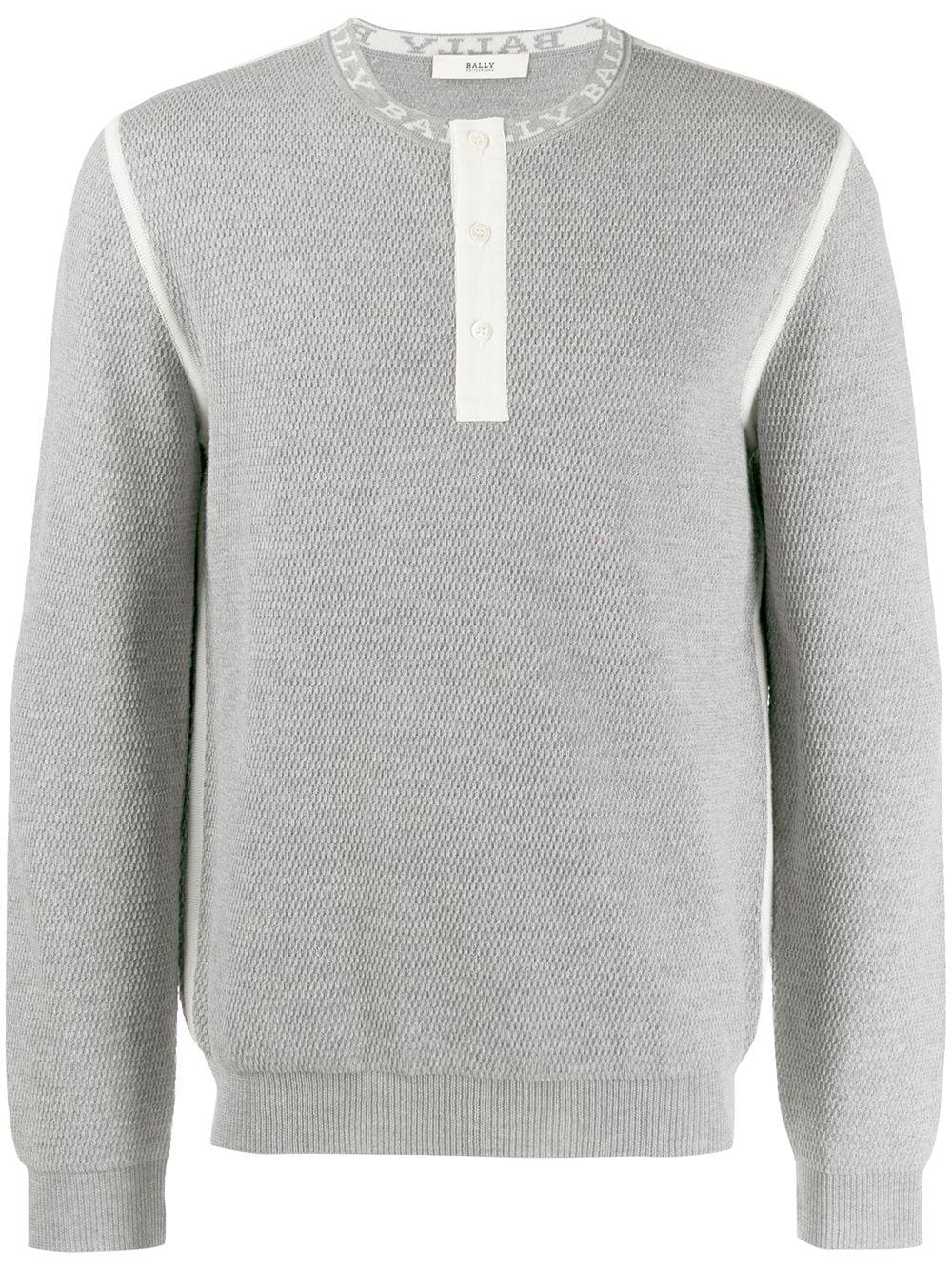 Bally Cotton Textured Knit Sweater in Grey (Gray) for Men - Save 5% - Lyst