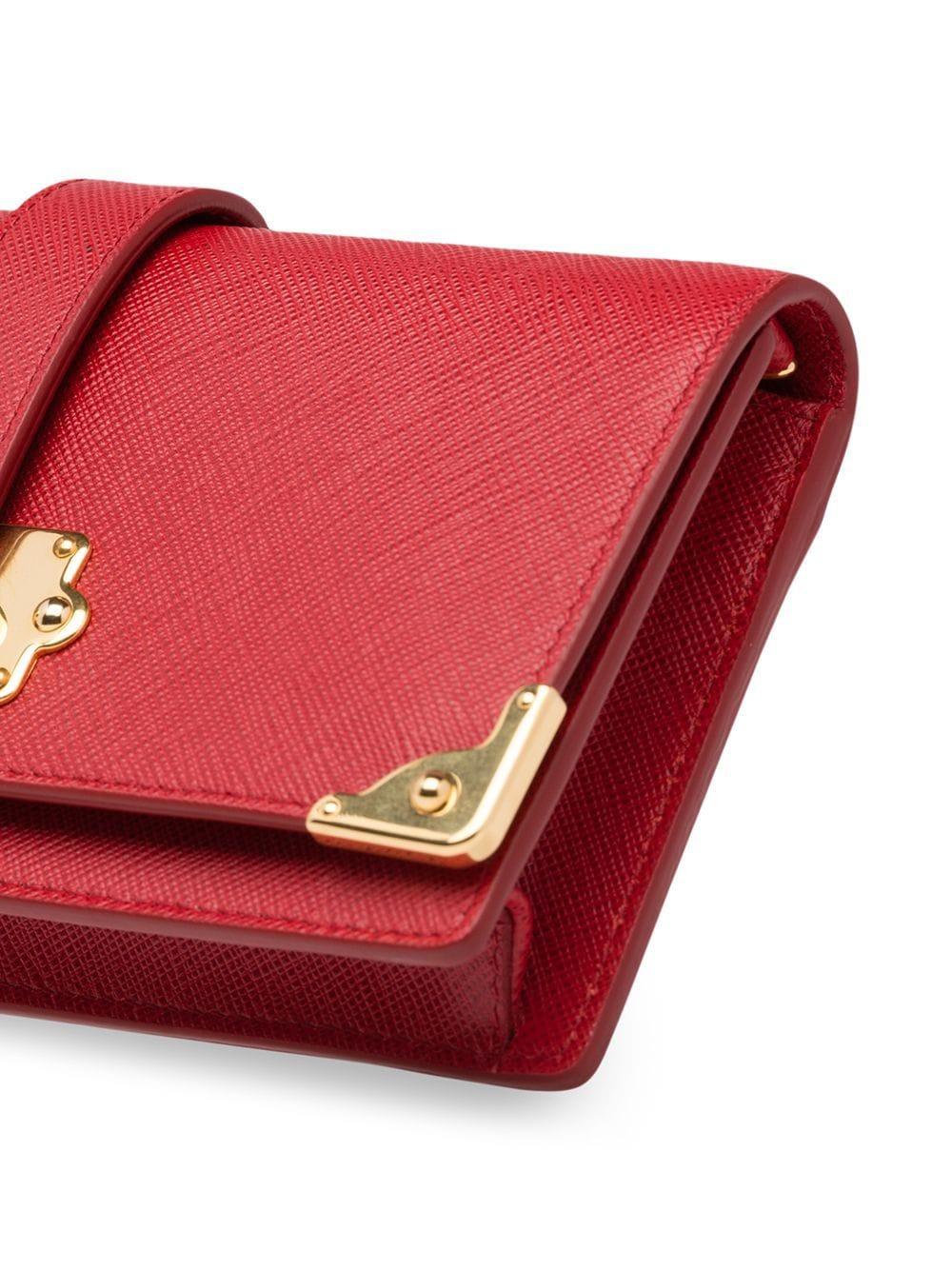 Prada Cahier Saffiano Mini Crossbody Bag in Red Lyst