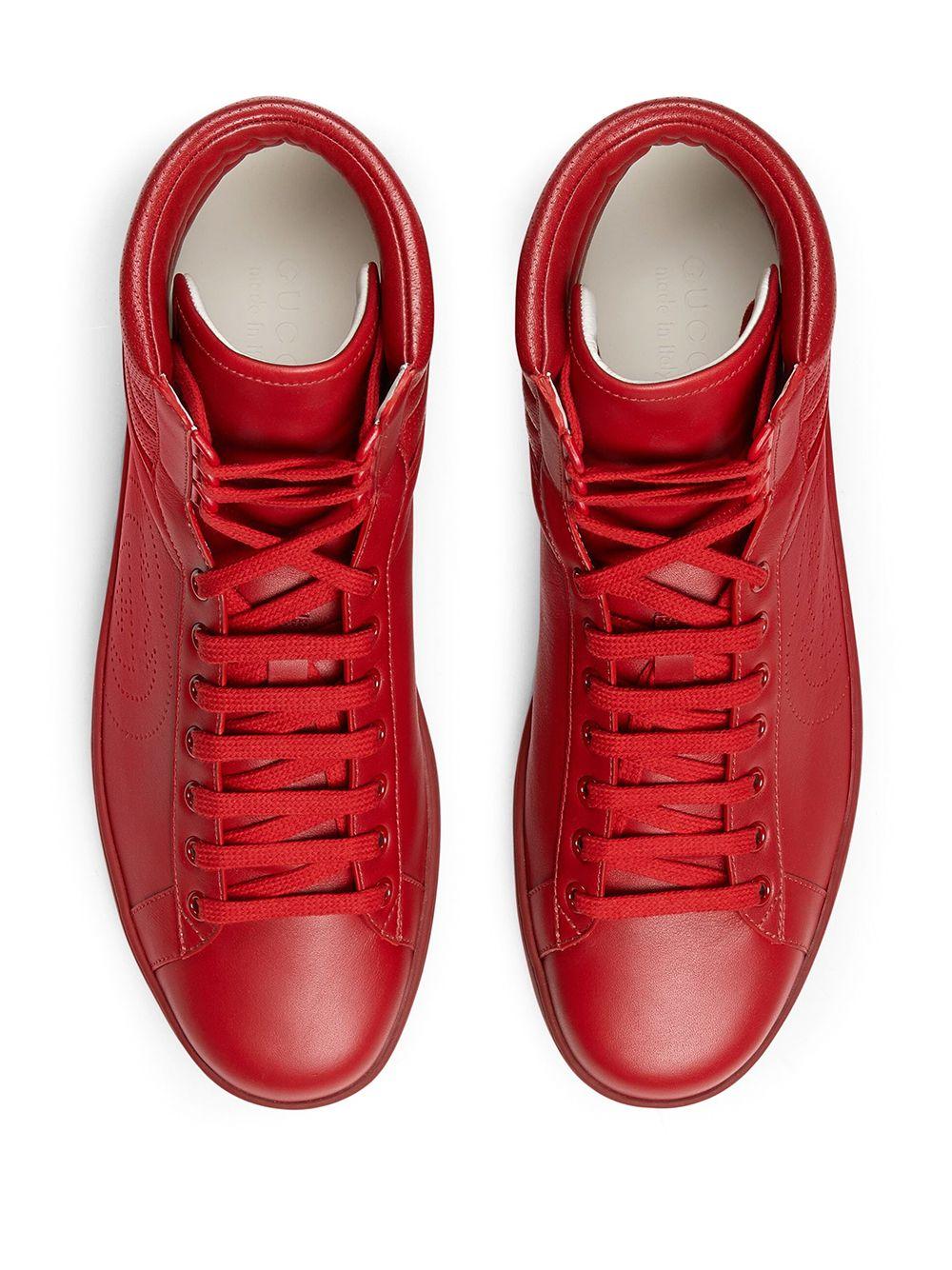 Vertrouwen op Corroderen Consequent Gucci High-top Ace Sneaker in Red for Men | Lyst